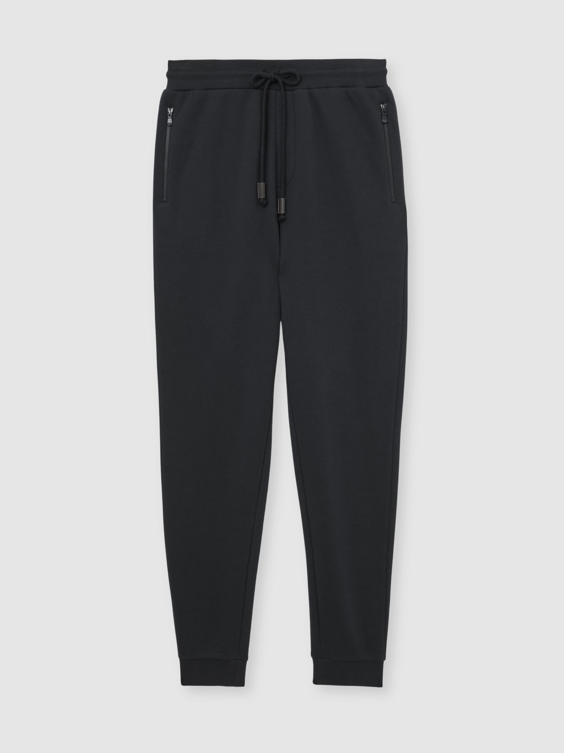 Cotton-Blend Drawstring Joggers in Navy