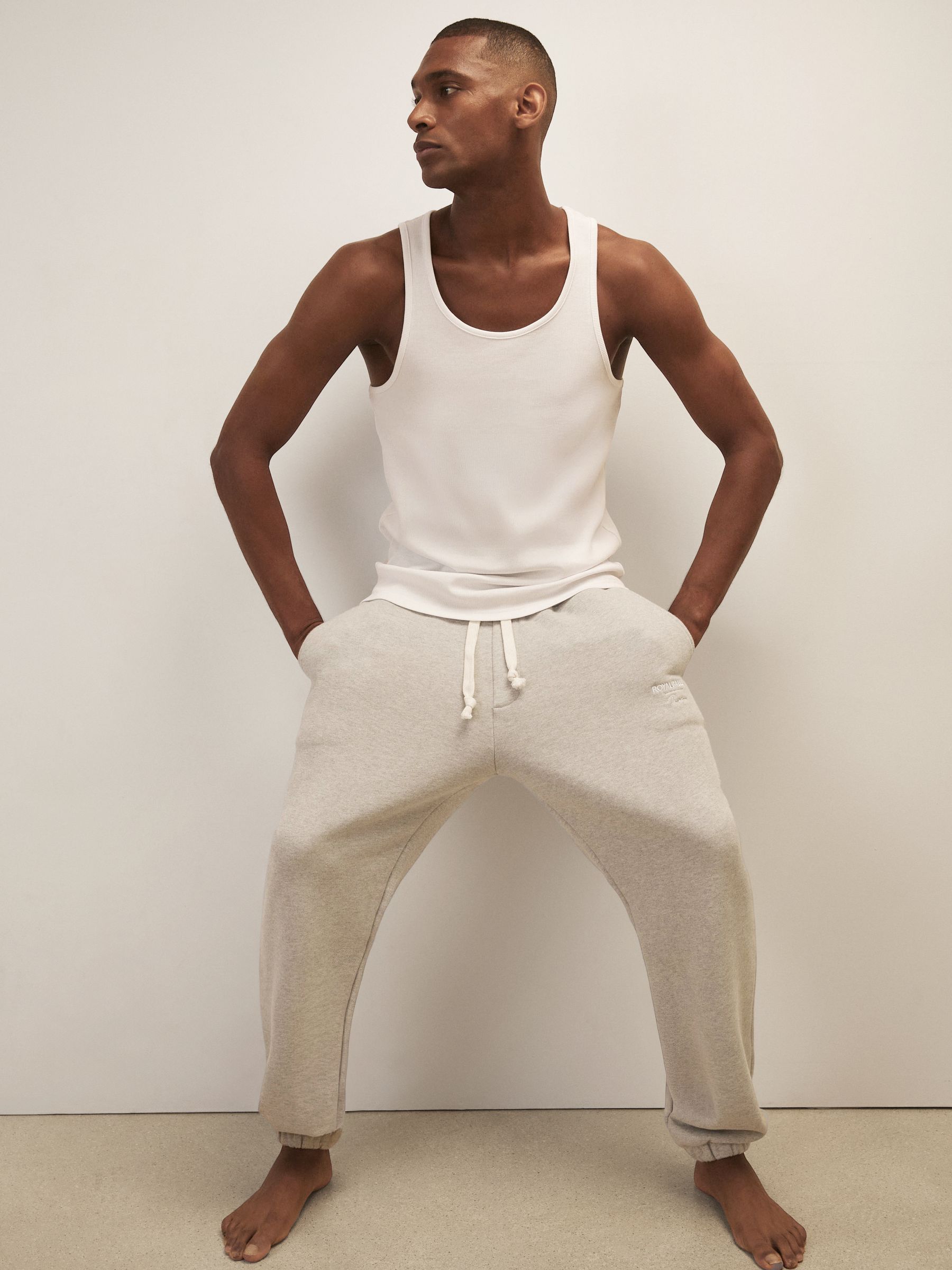 Reiss | Royal Ballet Cuffed Joggers in Grey Melange