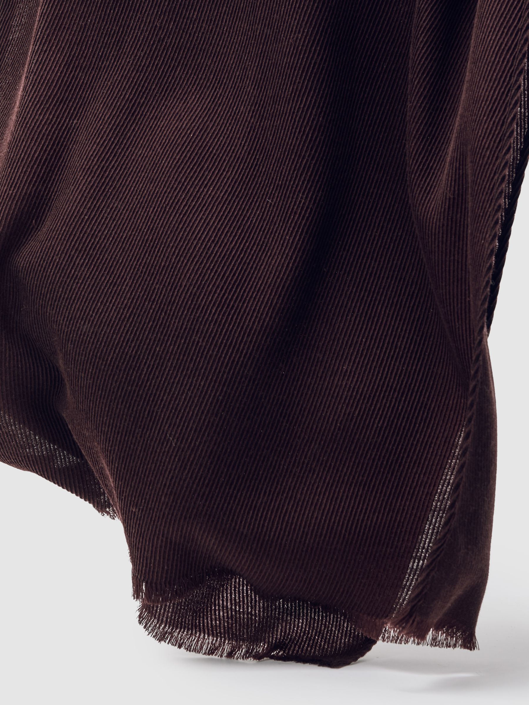 Wool Pleated Scarf in Burgundy