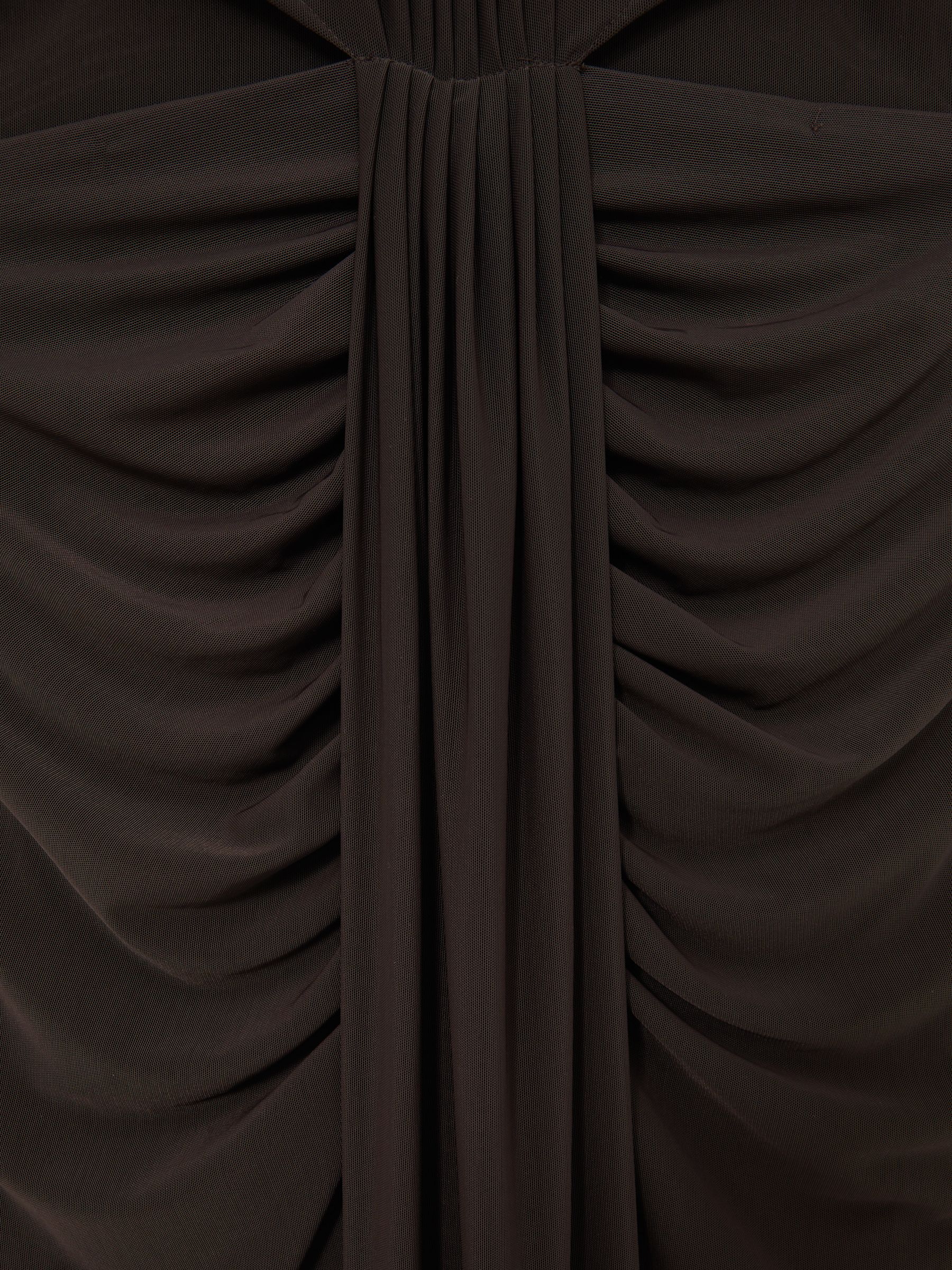 Ruched Sleeveless Maxi Dress in Grape