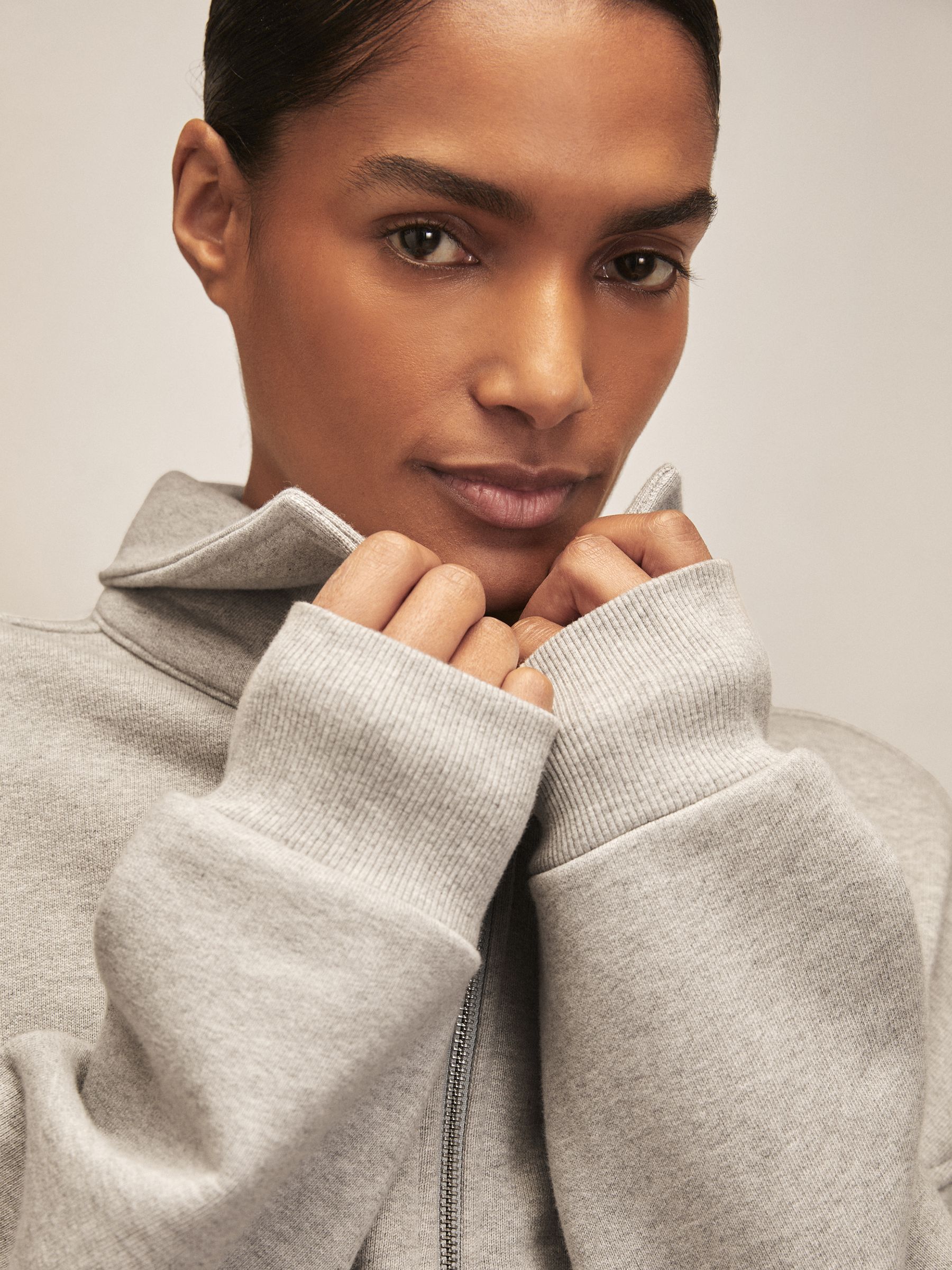 Reiss | Royal Ballet Zip Sweatshirt Unisex Fit in Grey Melange