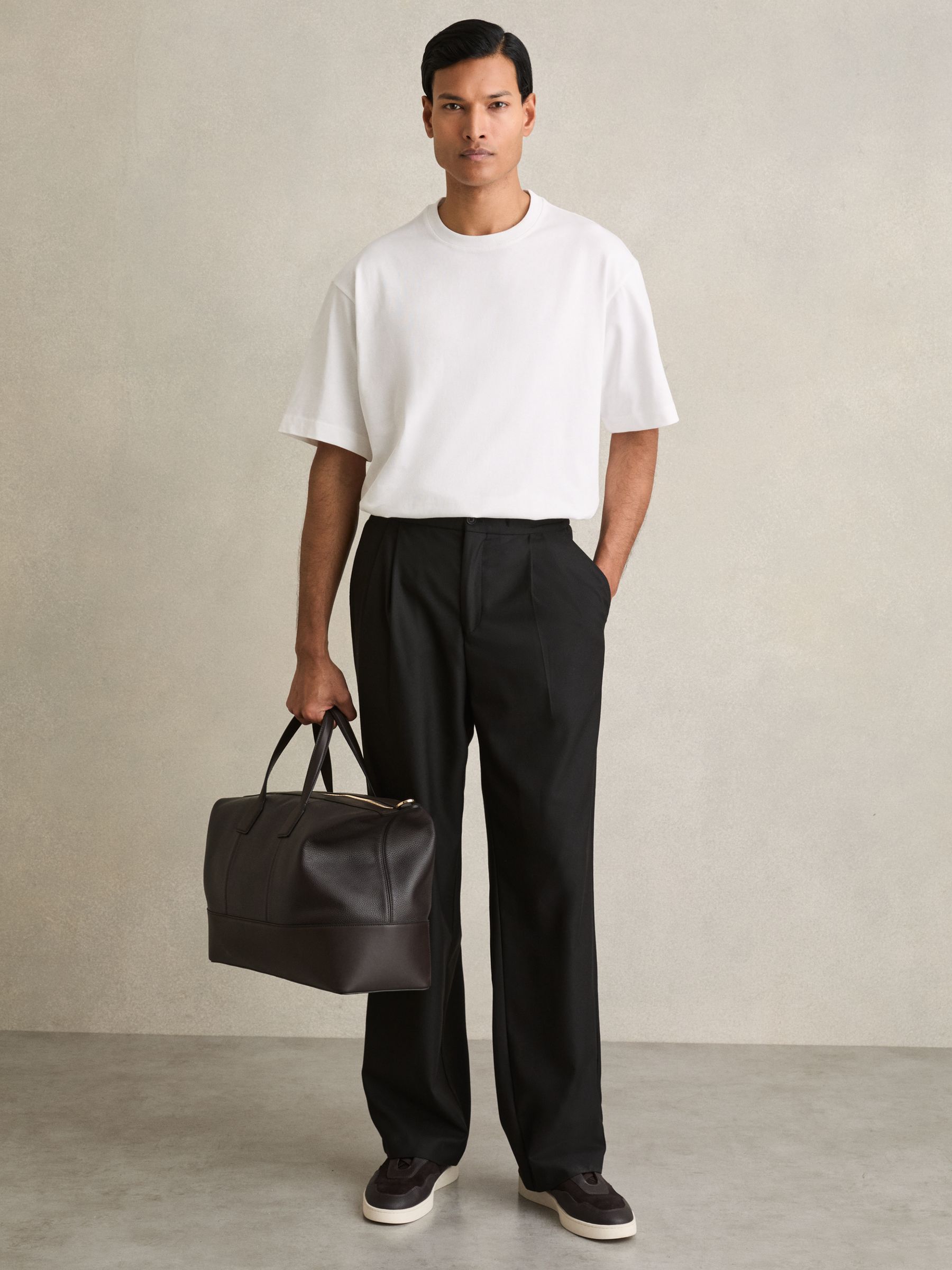 Cotton Garment-Dyed Oversized T-Shirt in Bordeaux