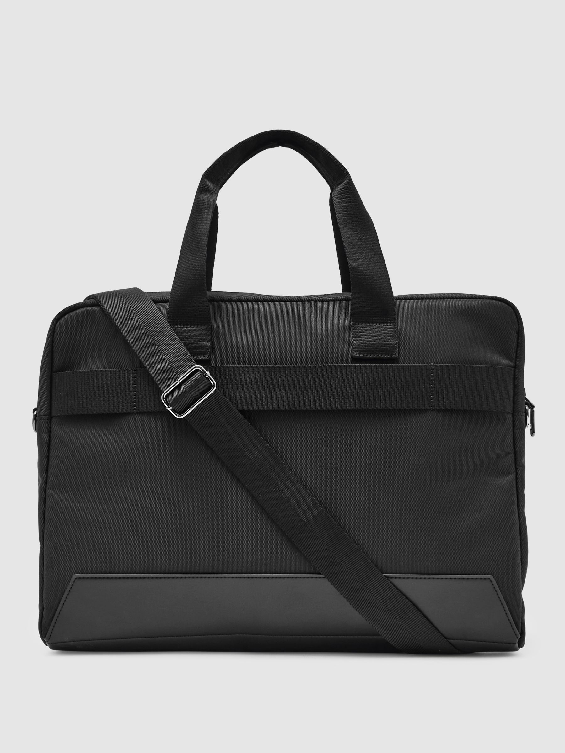 Woven Briefcase in Black