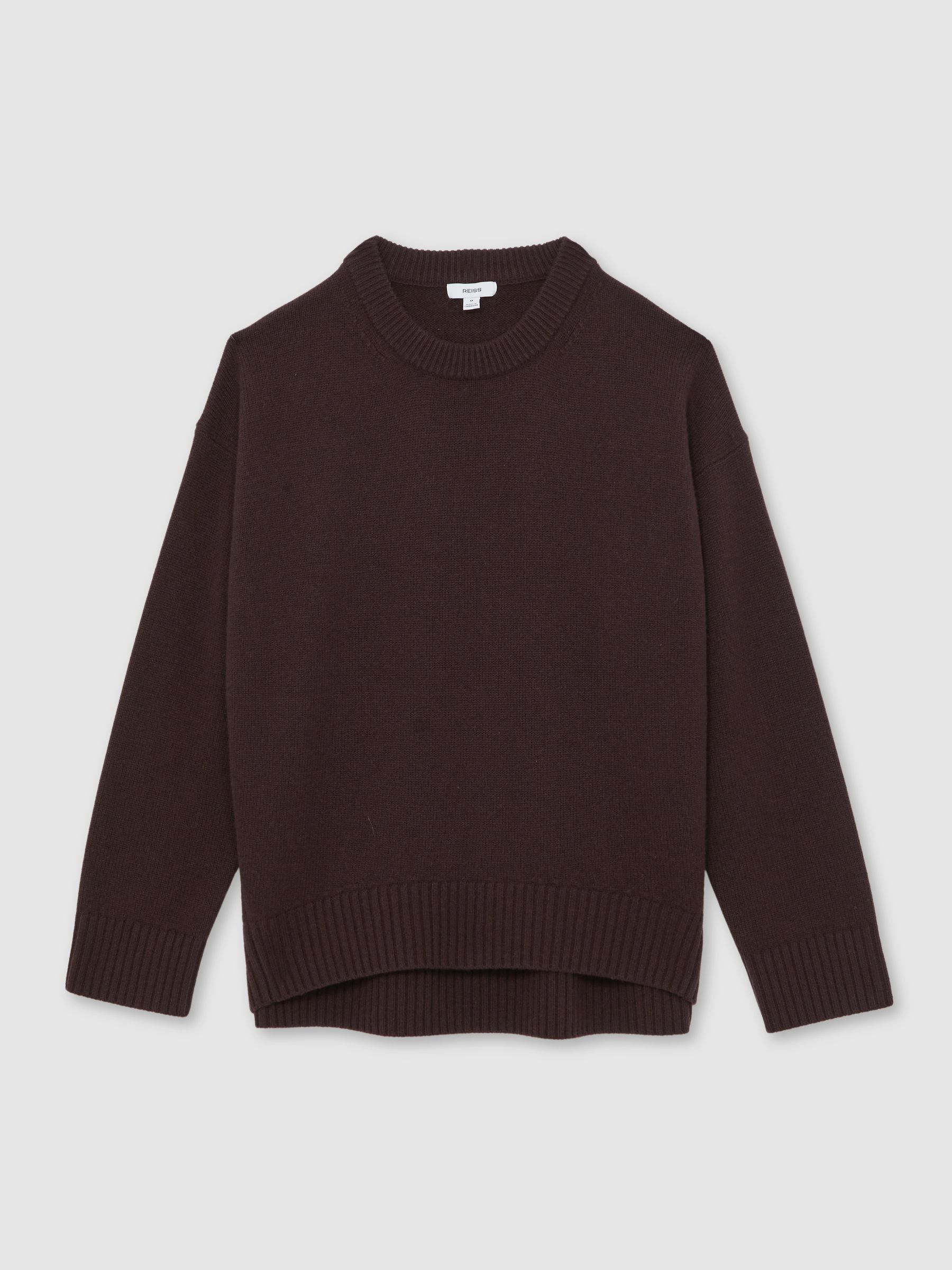 Wool-Cashmere Crew-Neck Jumper in Plum