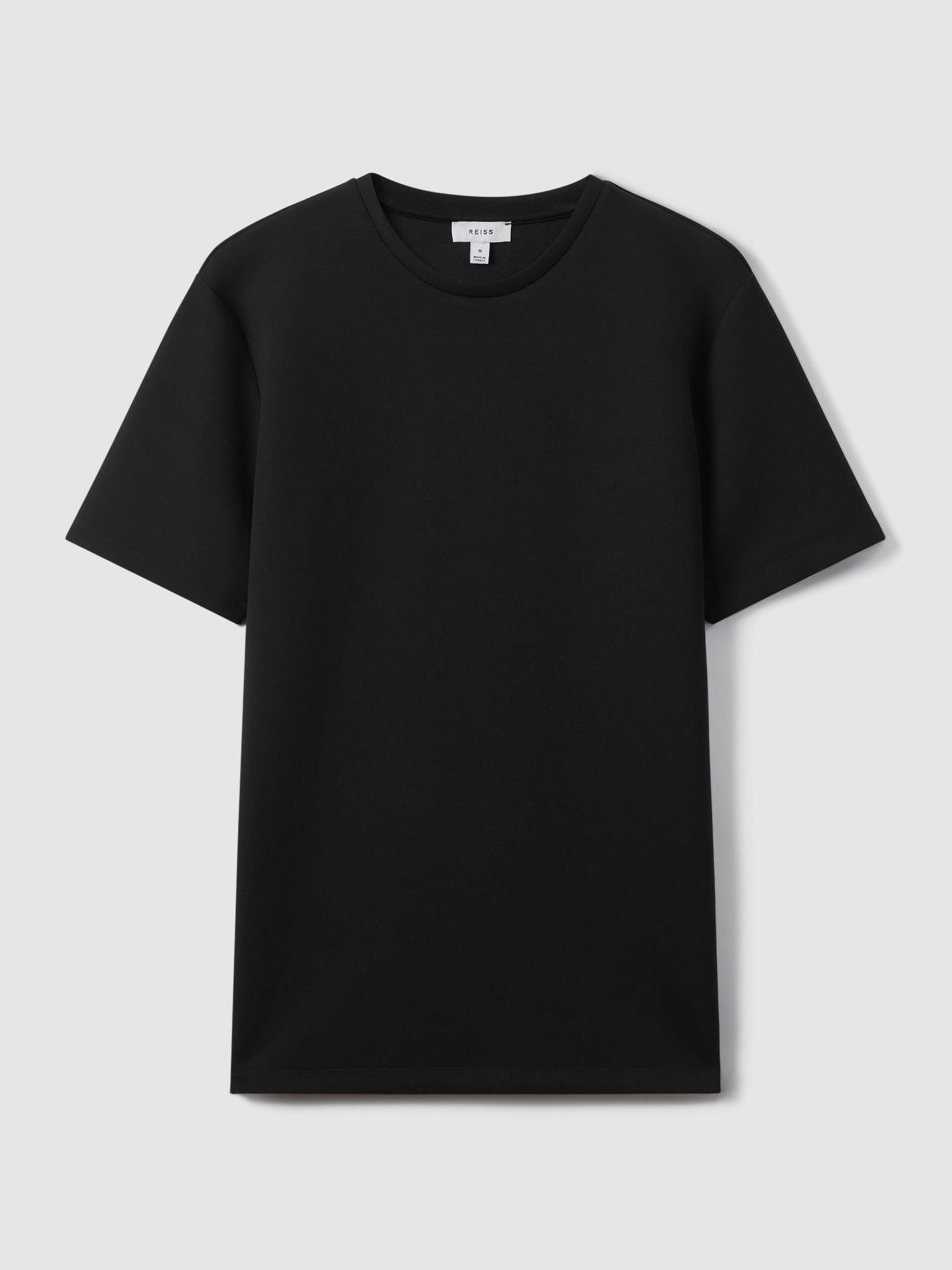 Premium Interlock Crew-Neck T-Shirt in Black