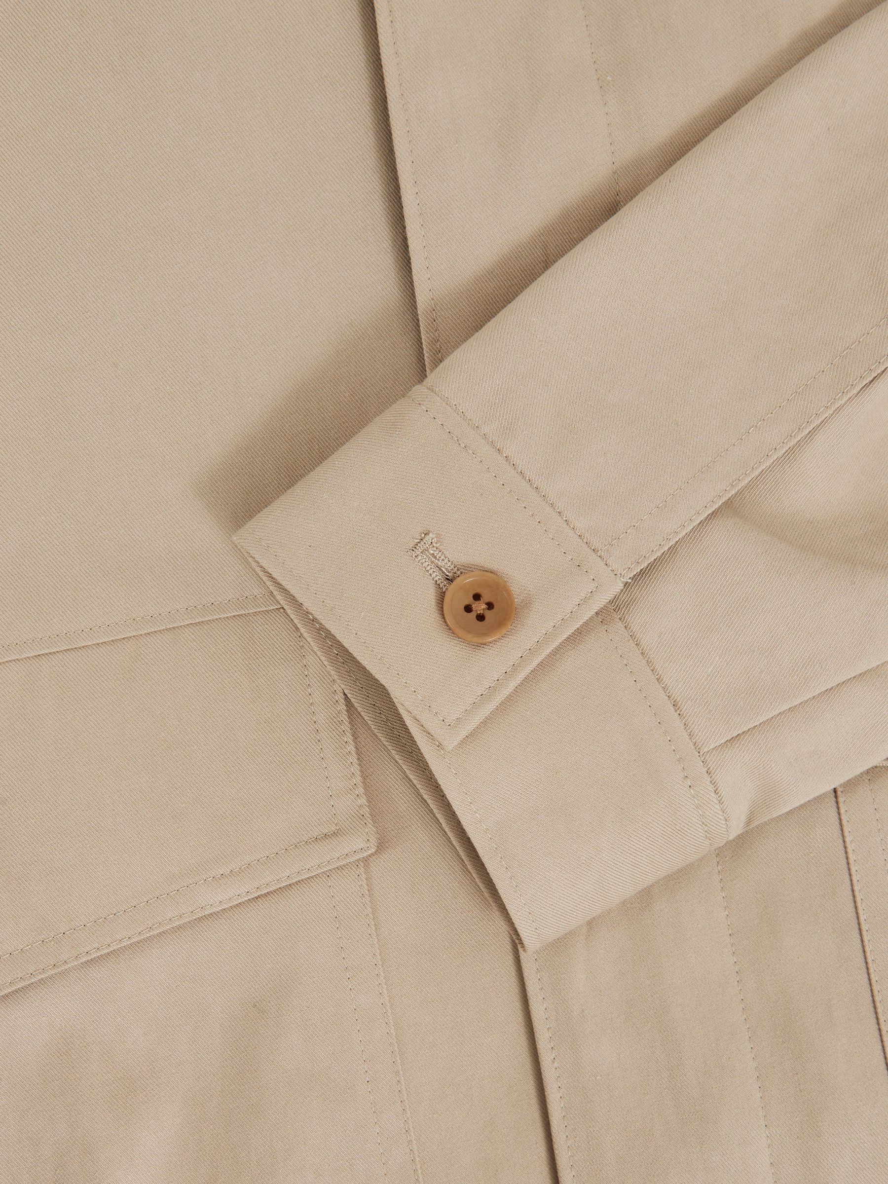 Paige Flap Pocket Worker Jacket in Beige