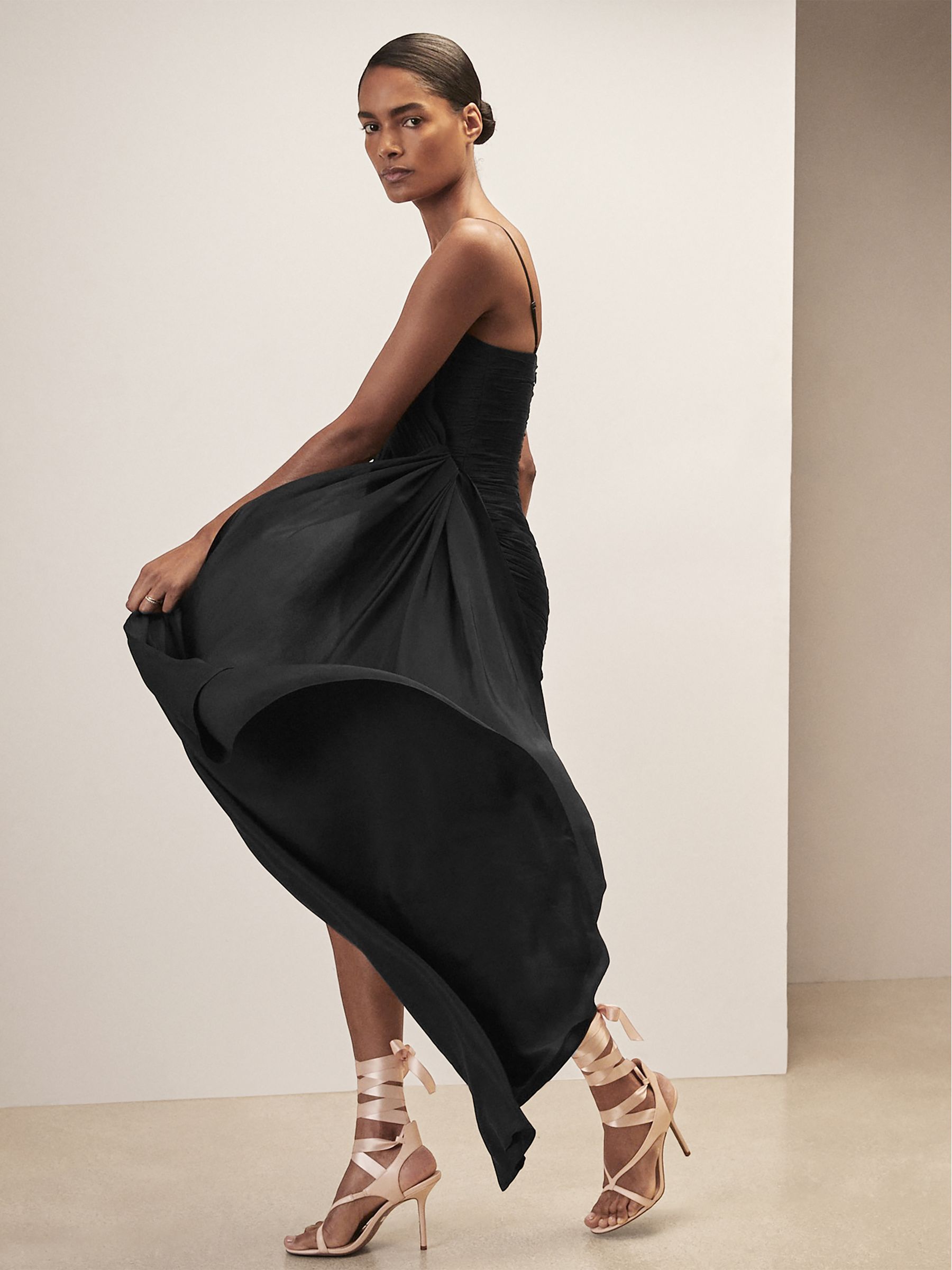 Reiss | Royal Ballet Pleated Mini Dress in Black