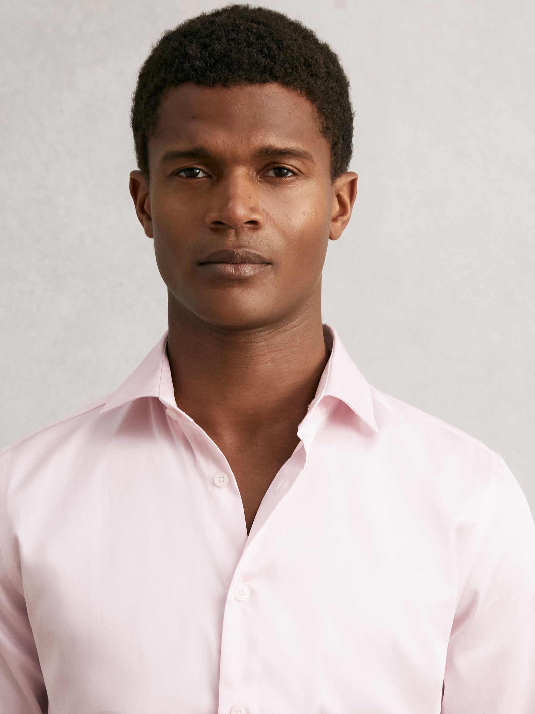 Regular Fit Cotton-Sateen Shirt in Pink