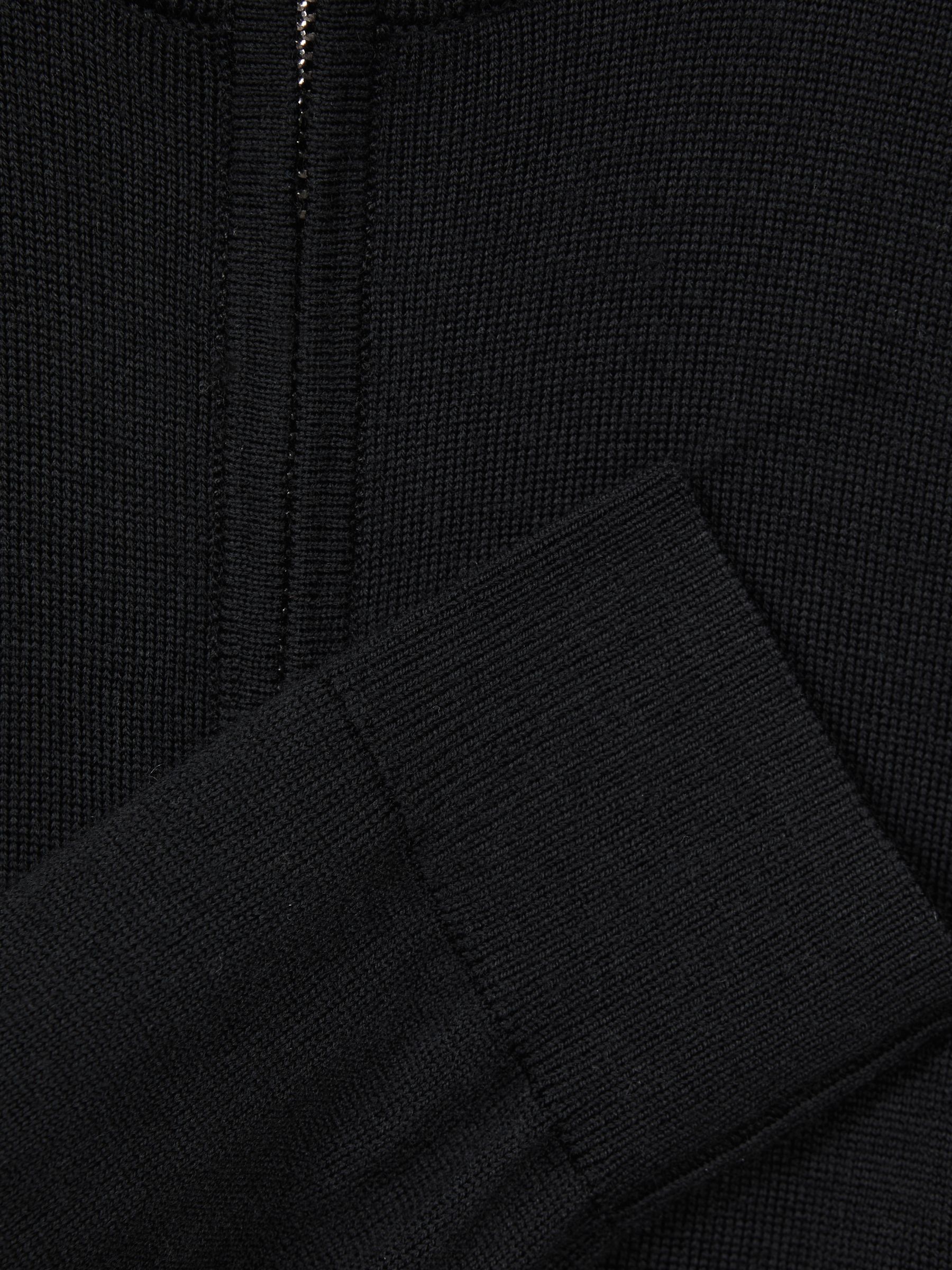 9-14 yrs Merino Wool Zip-Neck Jumper in Black