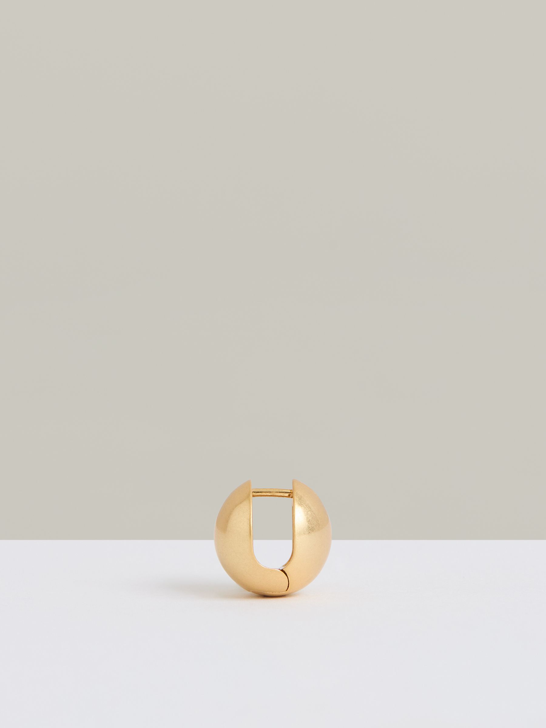 Polished Ball Huggie Earrings in Gold