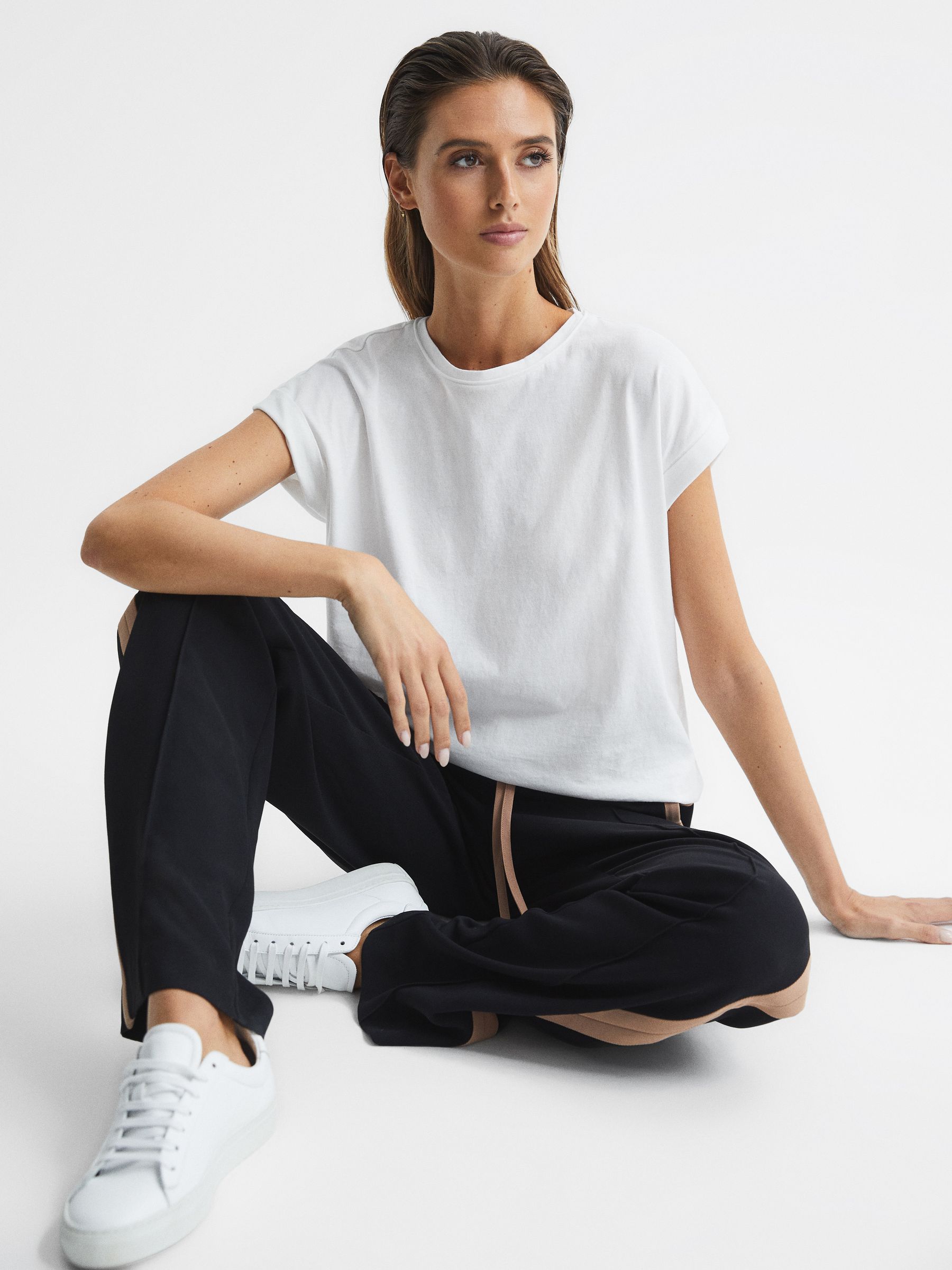 Cotton-Jersey Crew Neck T-Shirt in White