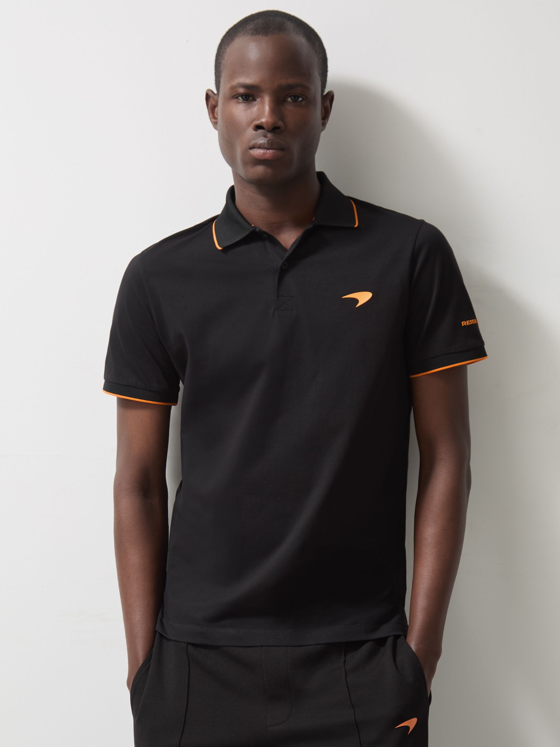 McLaren F1 Team Cotton Polo Shirt in Black