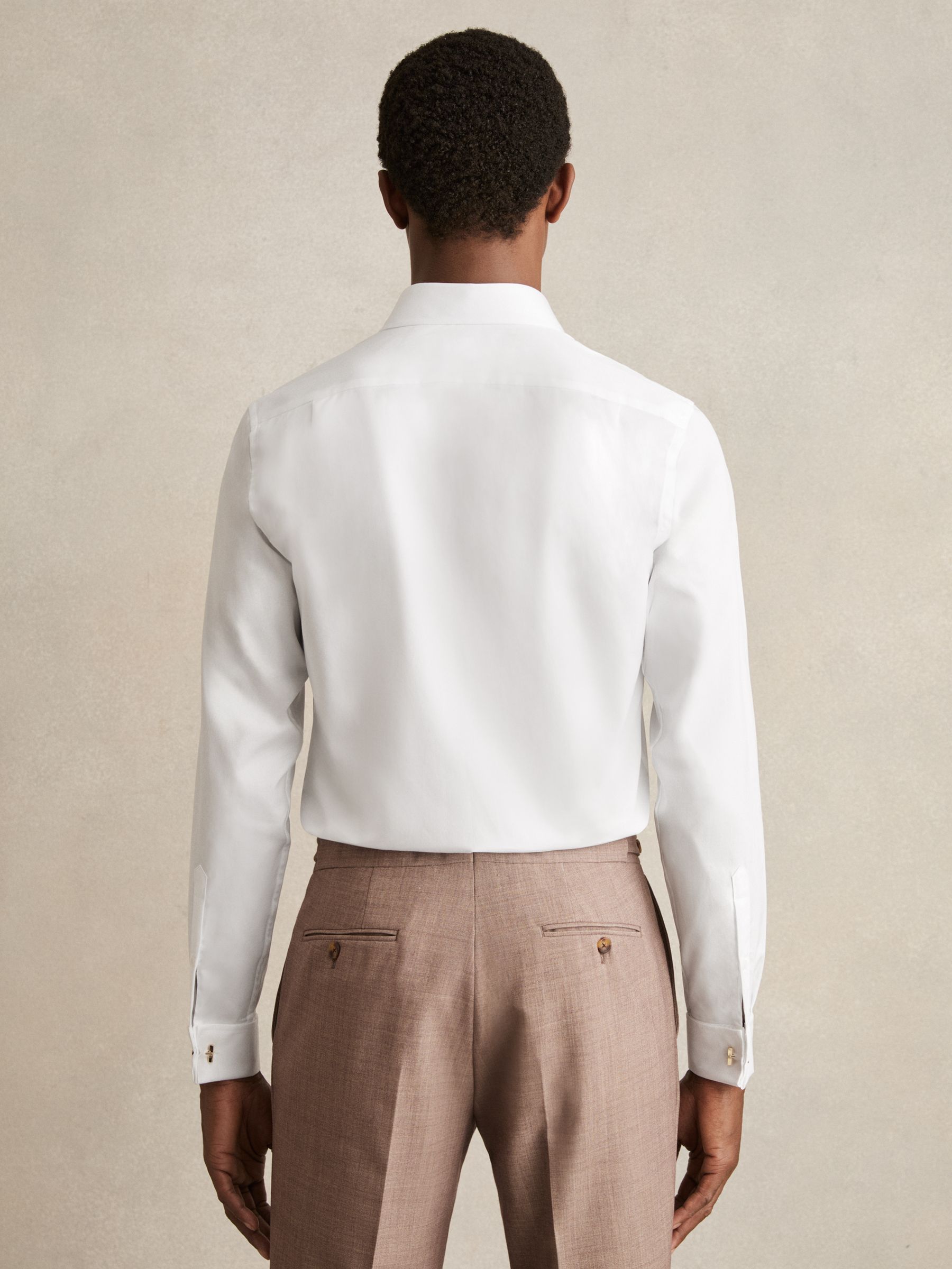 Double-Cuff Two-Fold Cotton Shirt in White
