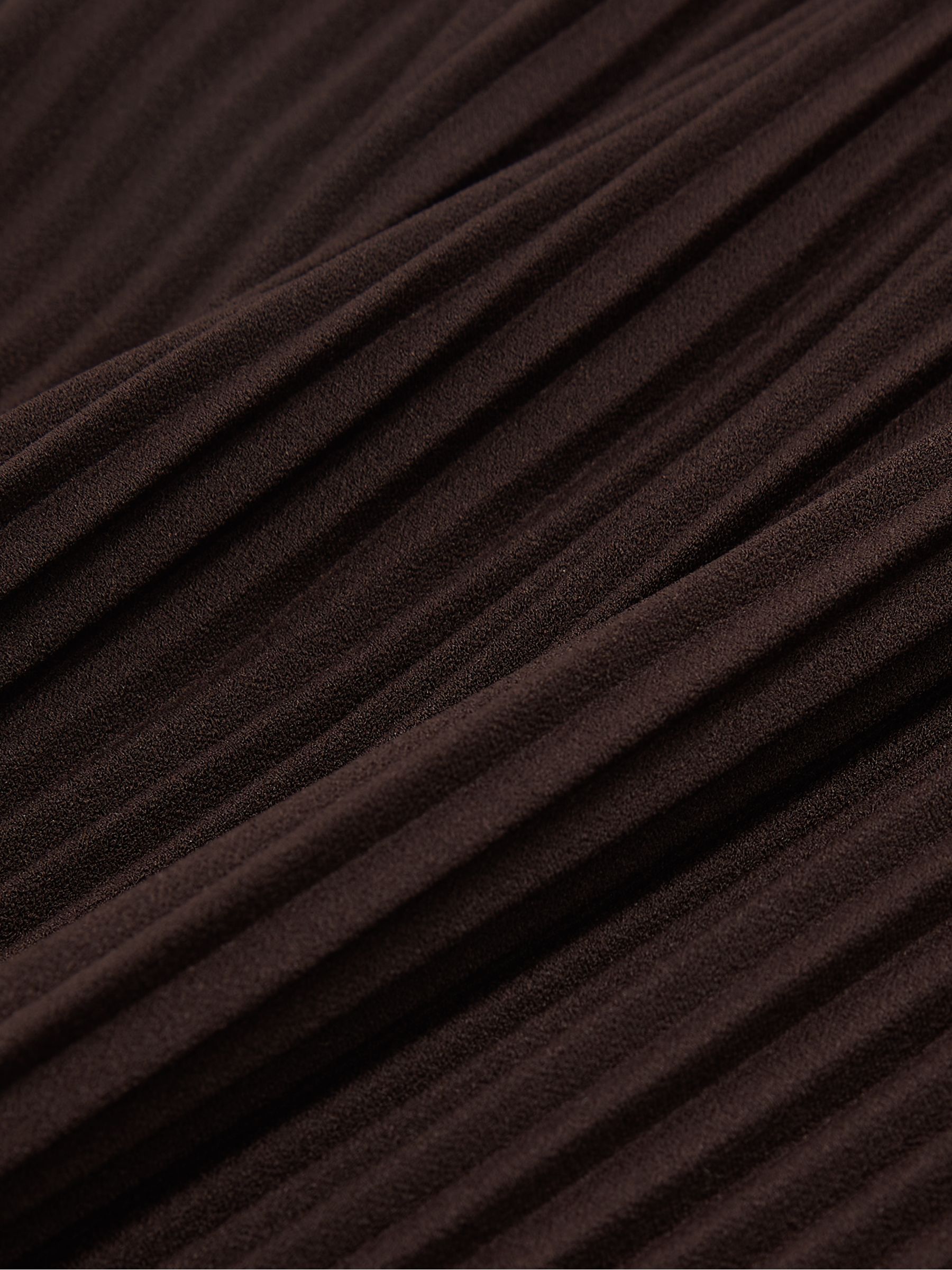 Pleated Jersey Midi Skirt in Burgundy