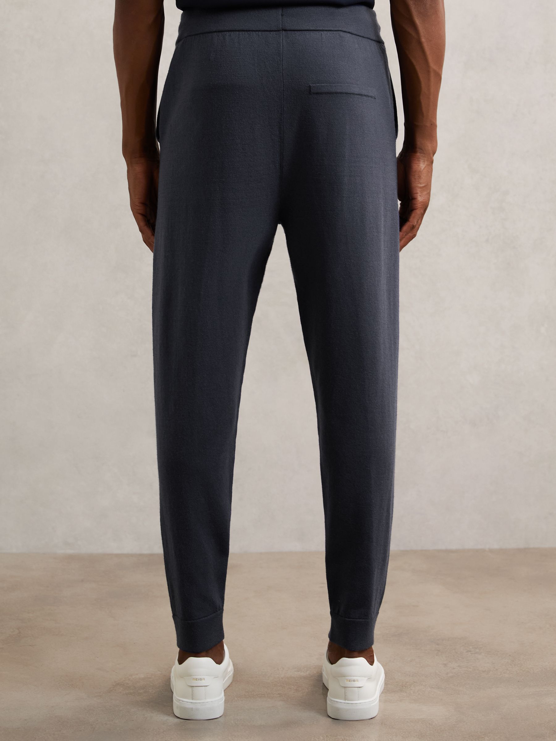 Merino Wool-Blend Cuffed Joggers in Midnight Navy