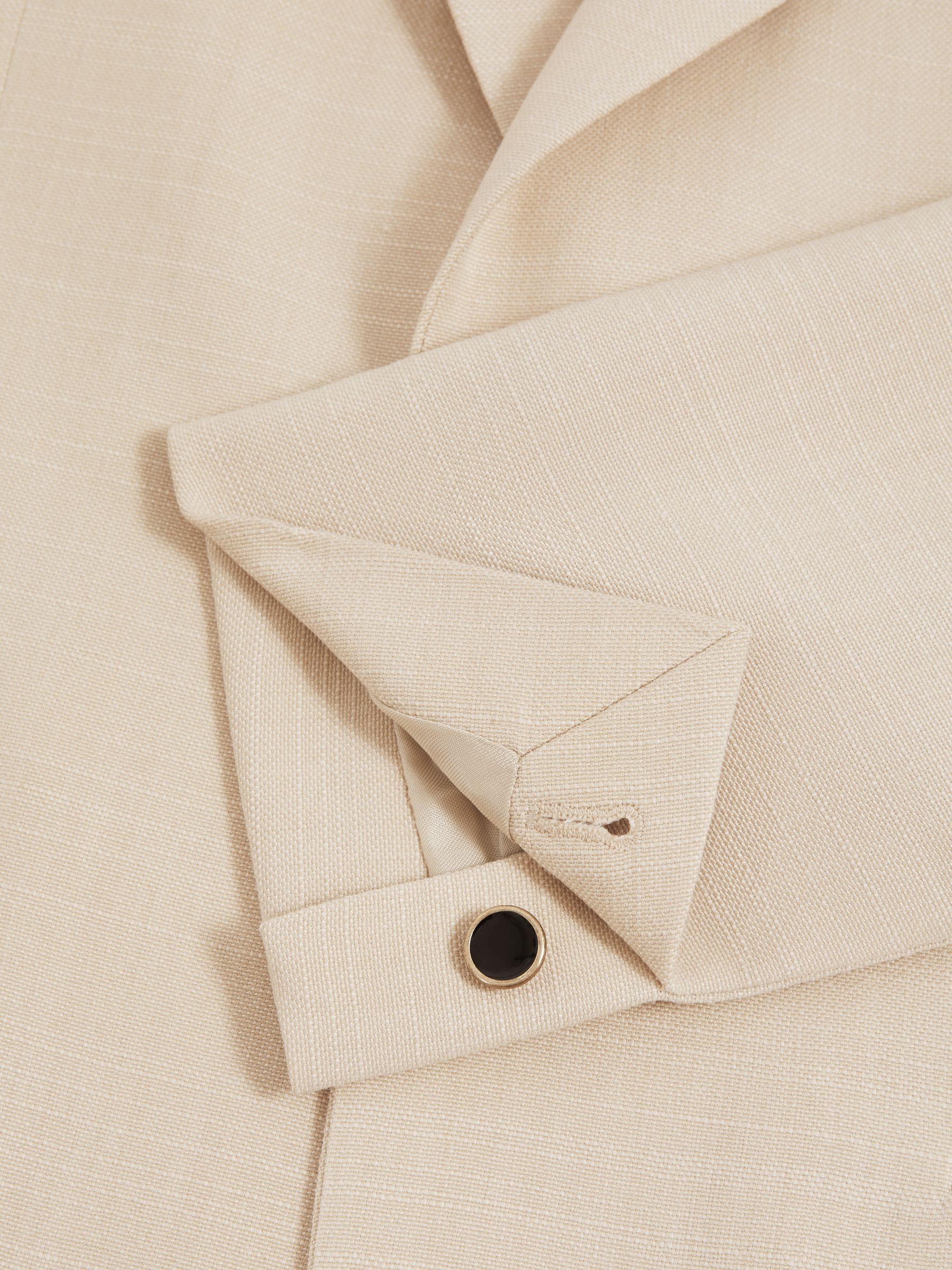 Slim Fit Textured Single Breasted Blazer in Ivory