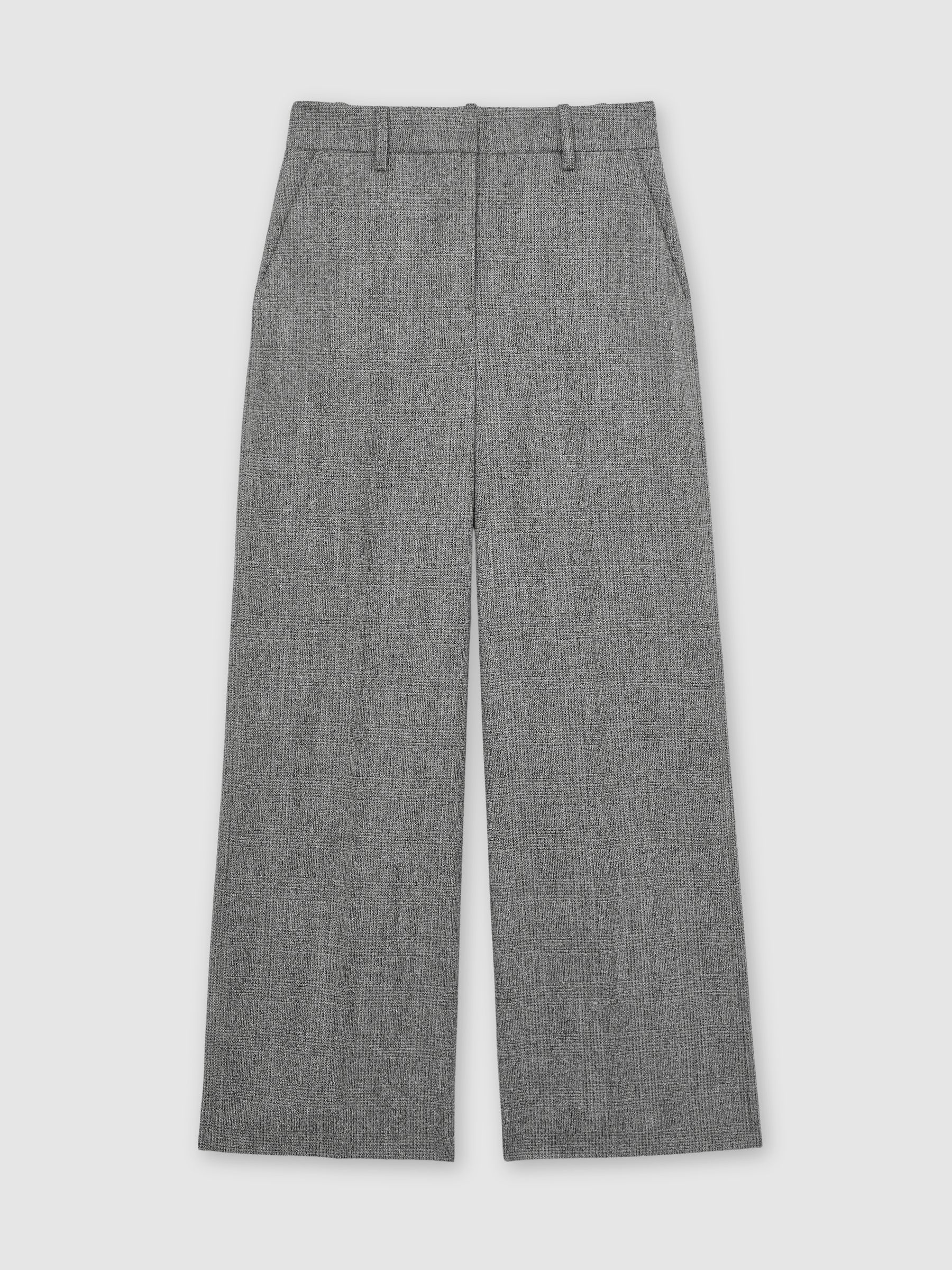 Petite Wide-Leg Textured Suit Trousers in Grey