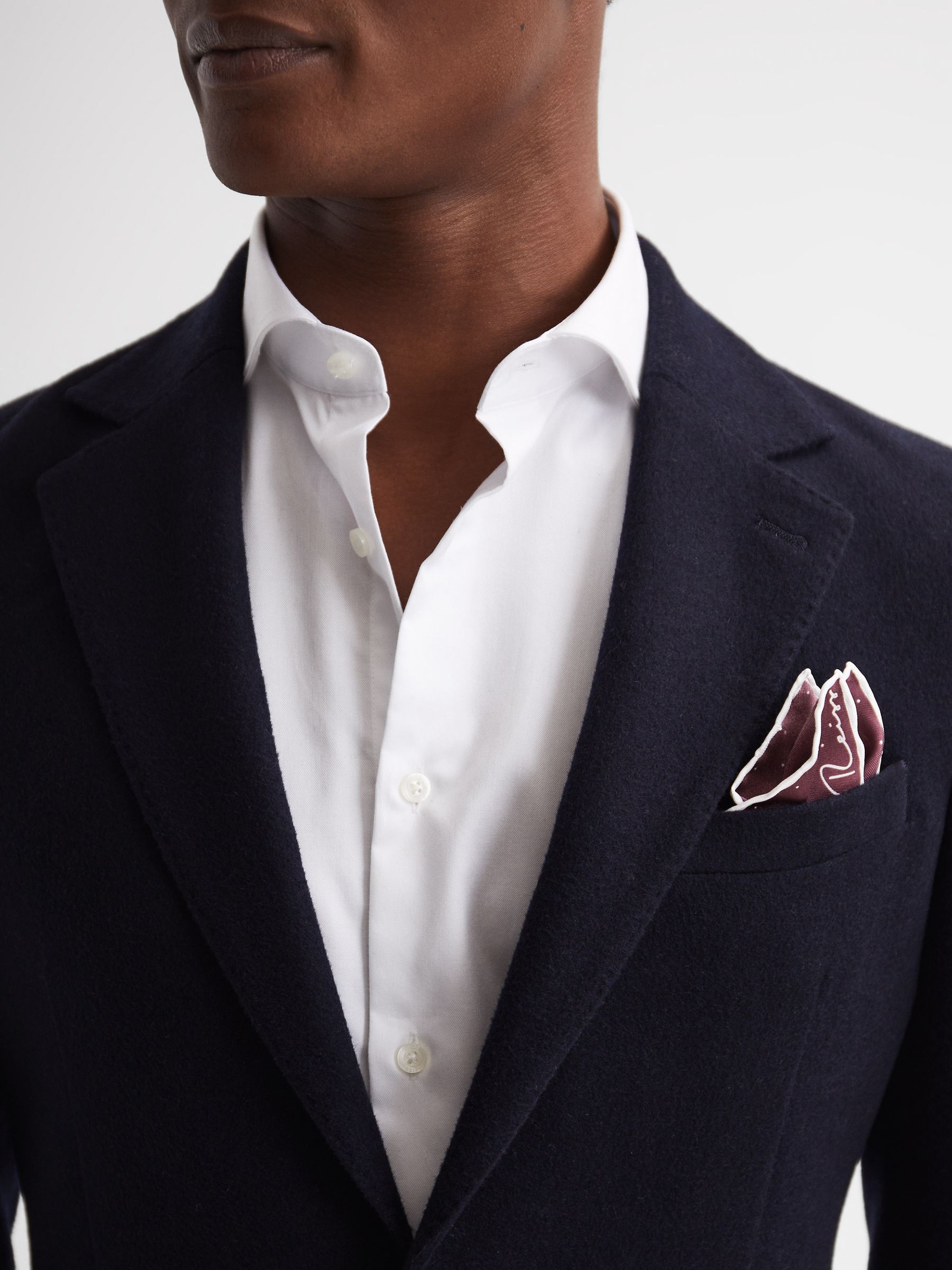 Polka Dot Silk Pocket Square in Burgundy
