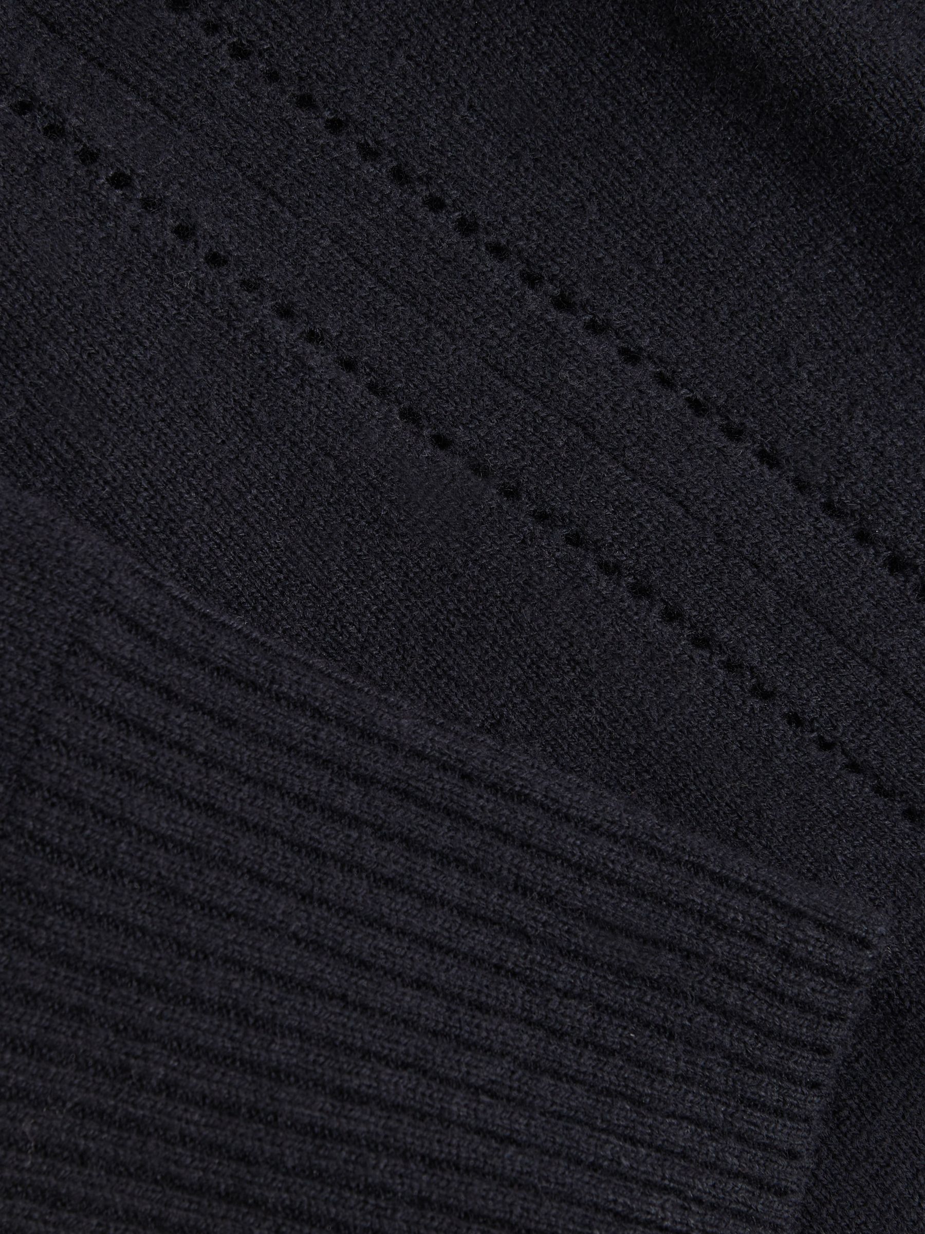 Wool-Blend Open-Stitch Jumper with Cashmere in Navy