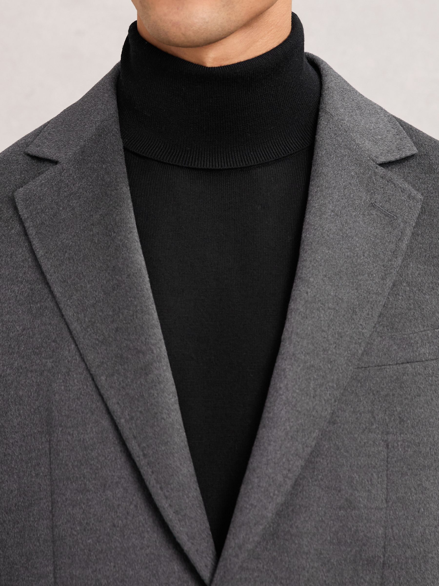Single-Breasted Blazer With Gilet Insert Tailored-Fit in Charcoal