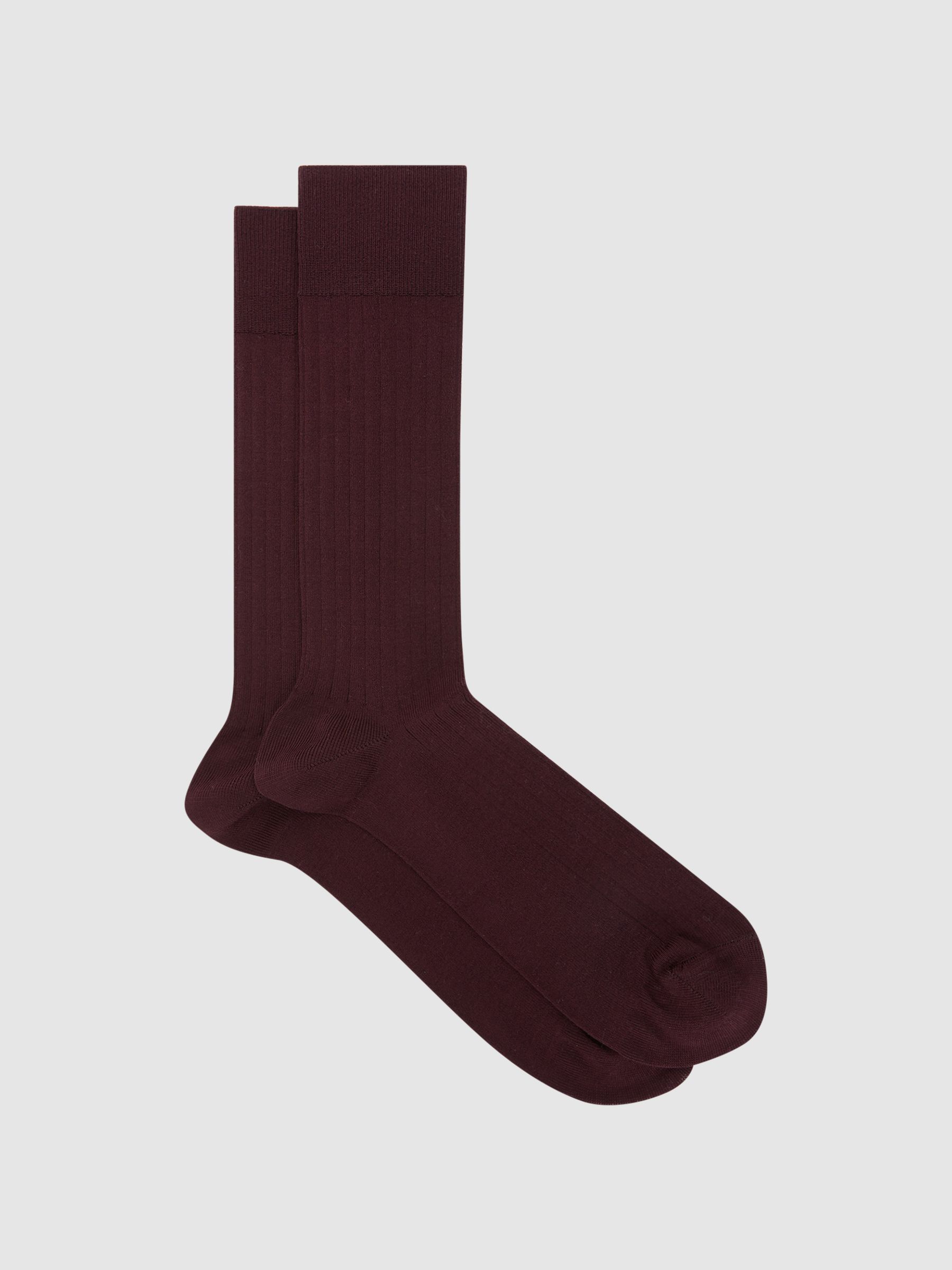 Ribbed Socks in Bordeaux