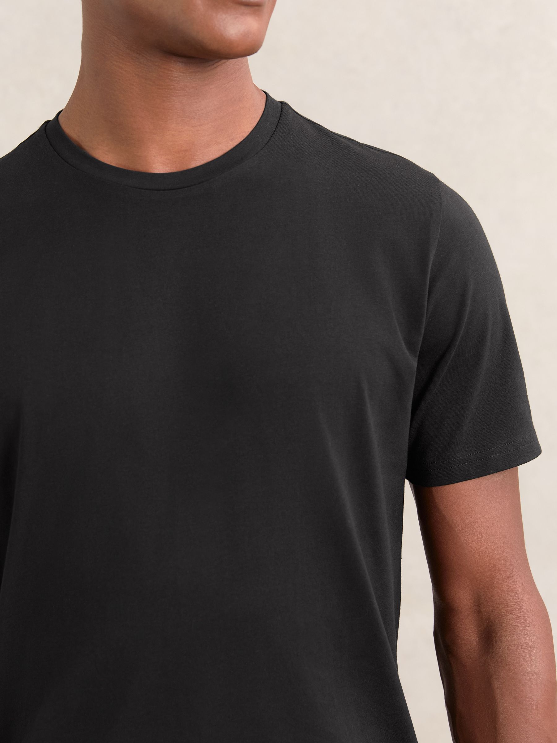 Stretch-Cotton Loungewear T-Shirts 2 Pack in Black/White