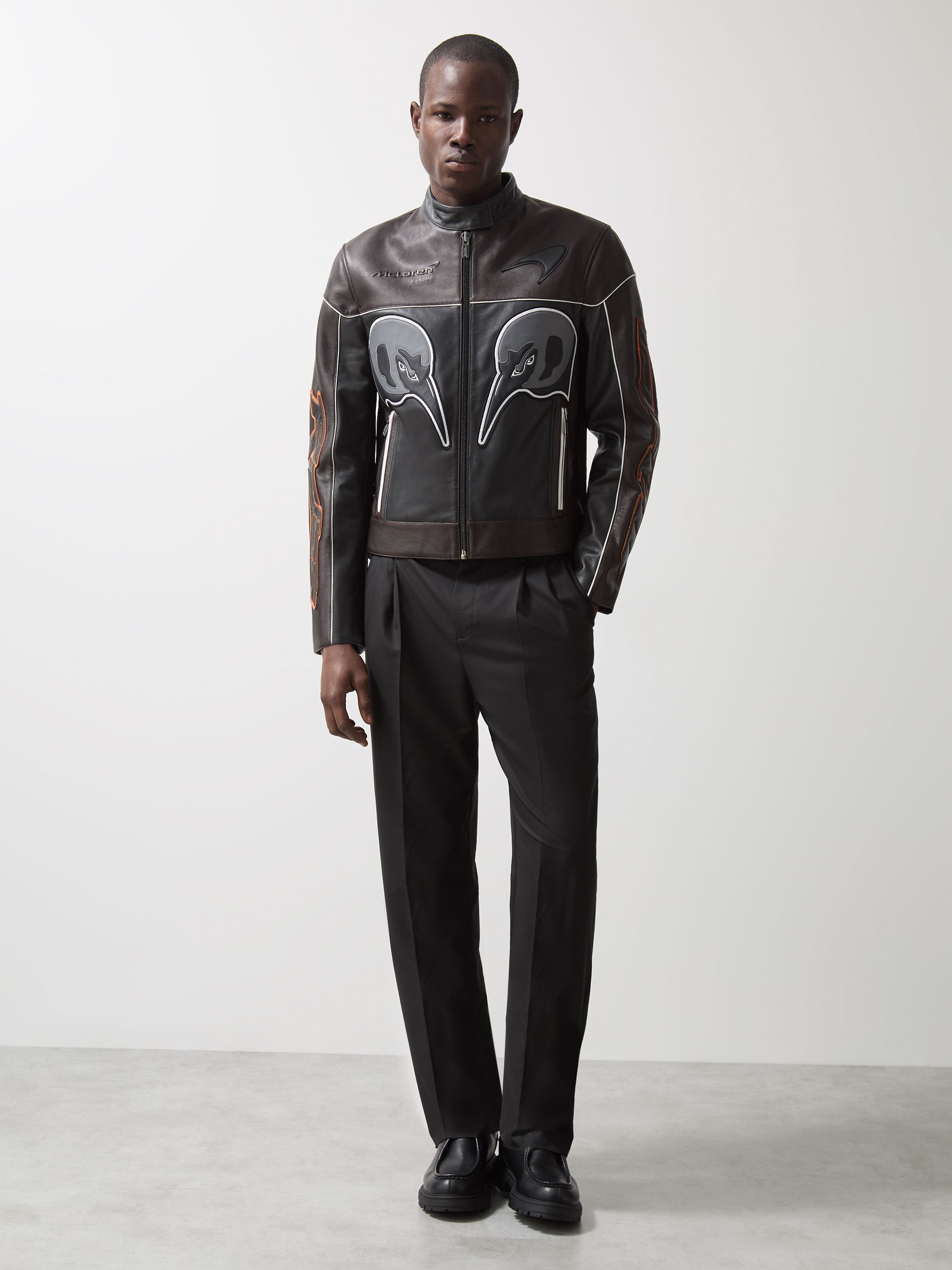 McLaren F1 Team Leather Biker Jacket in Black