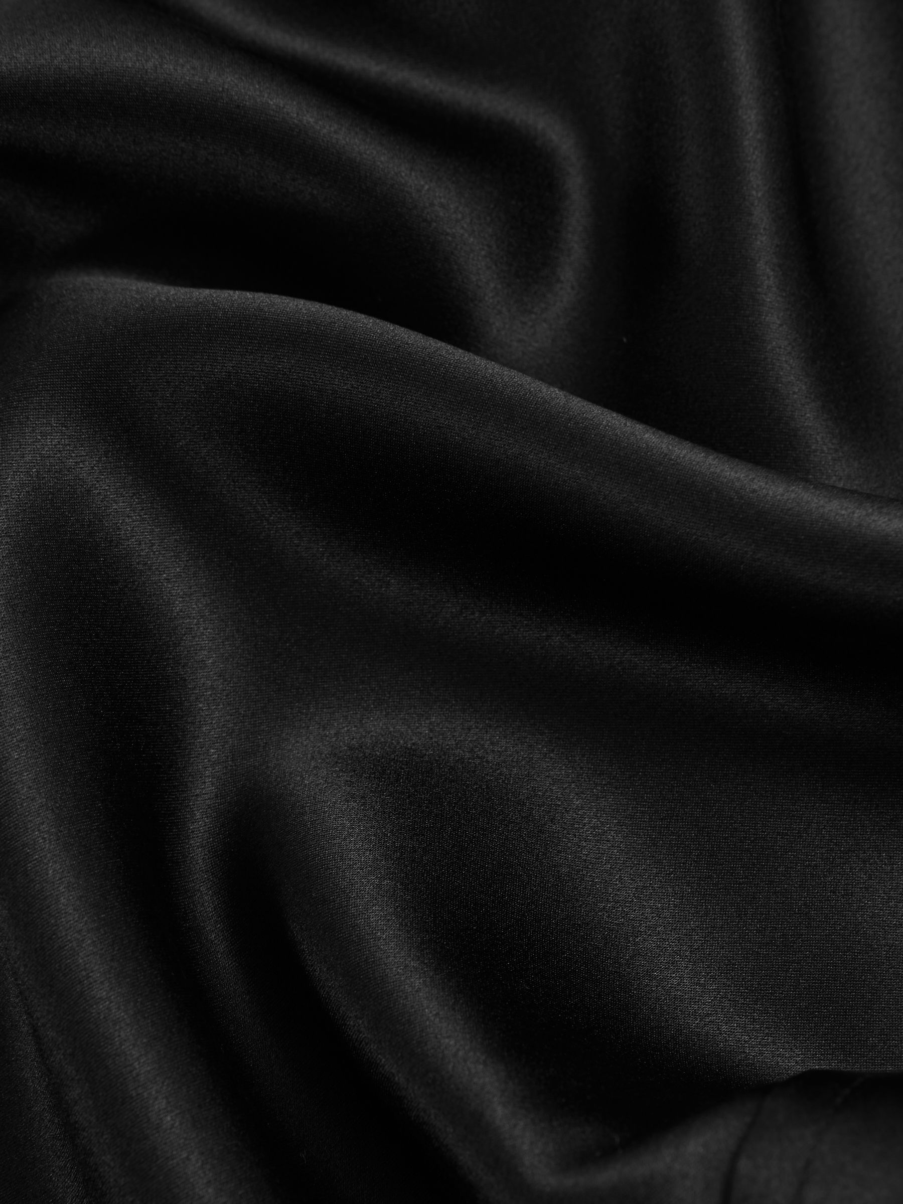 Silk-Satin Concealed-Placket Shirt in Black