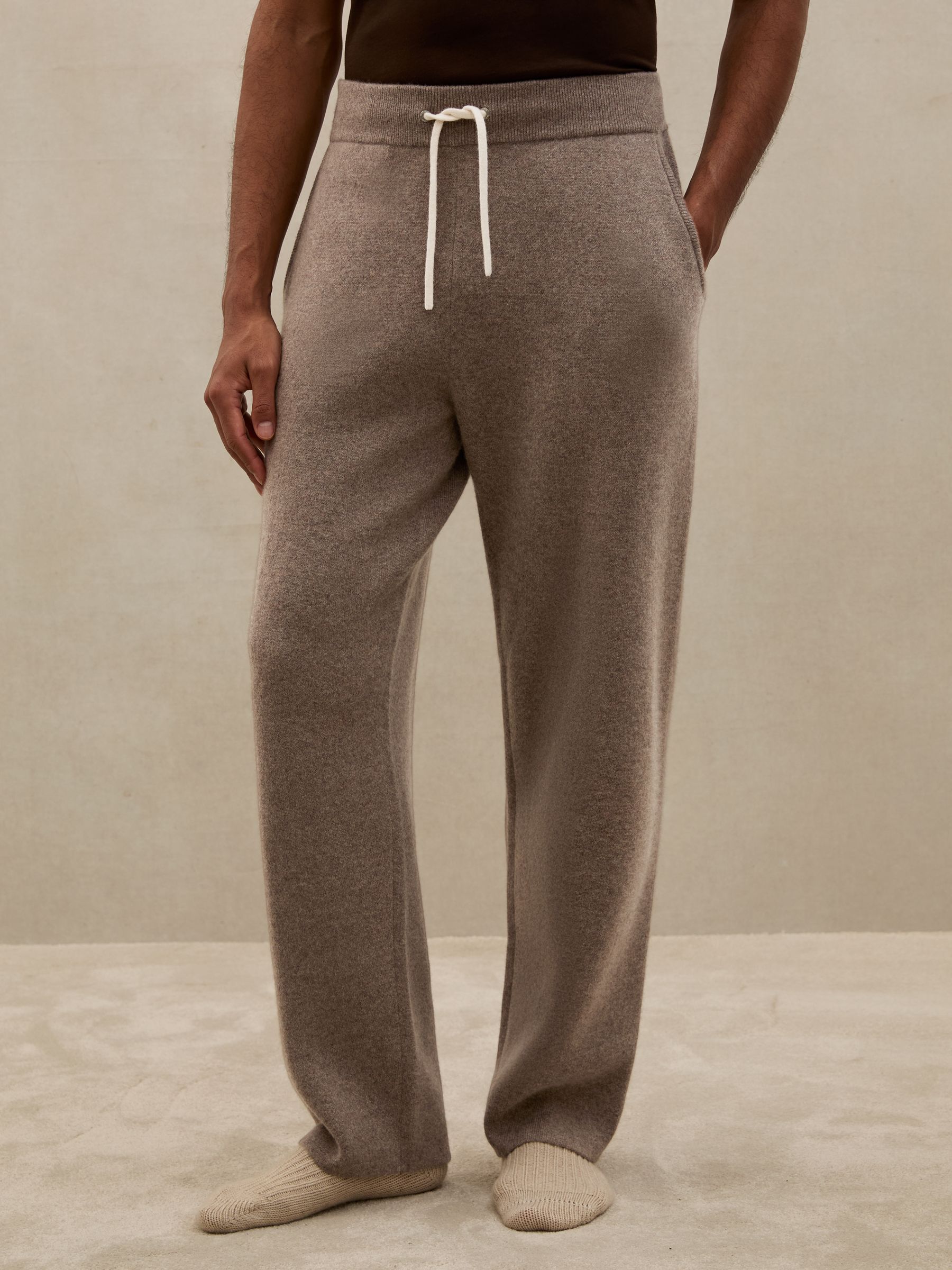Atelier Cashmere-Blend Joggers in Mouse Brown Melange