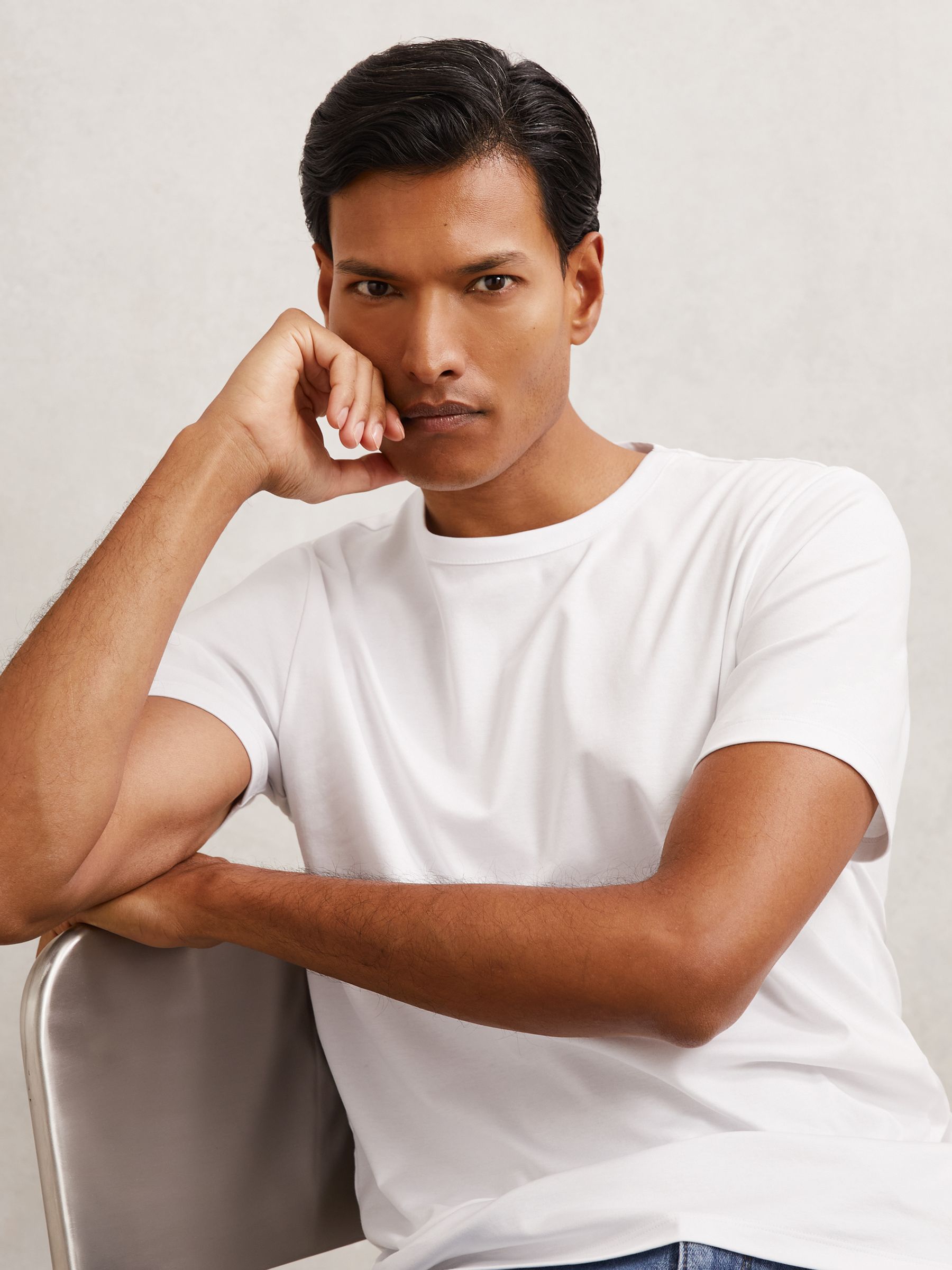 2 Pack Airwater-Cotton Crew T-Shirt in White/White