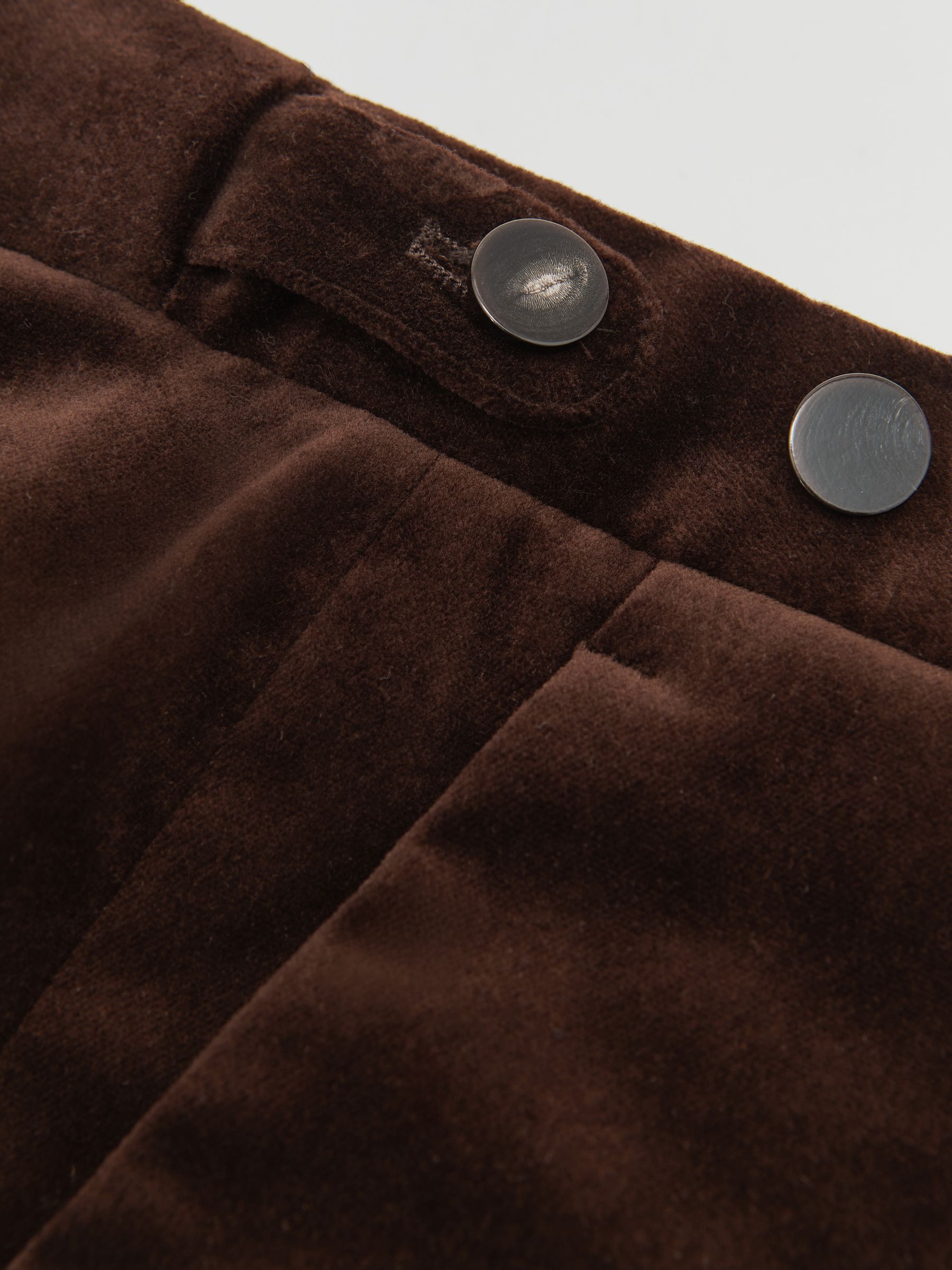 Velvet Slim-Fit Suit Trousers in Chocolate Brown