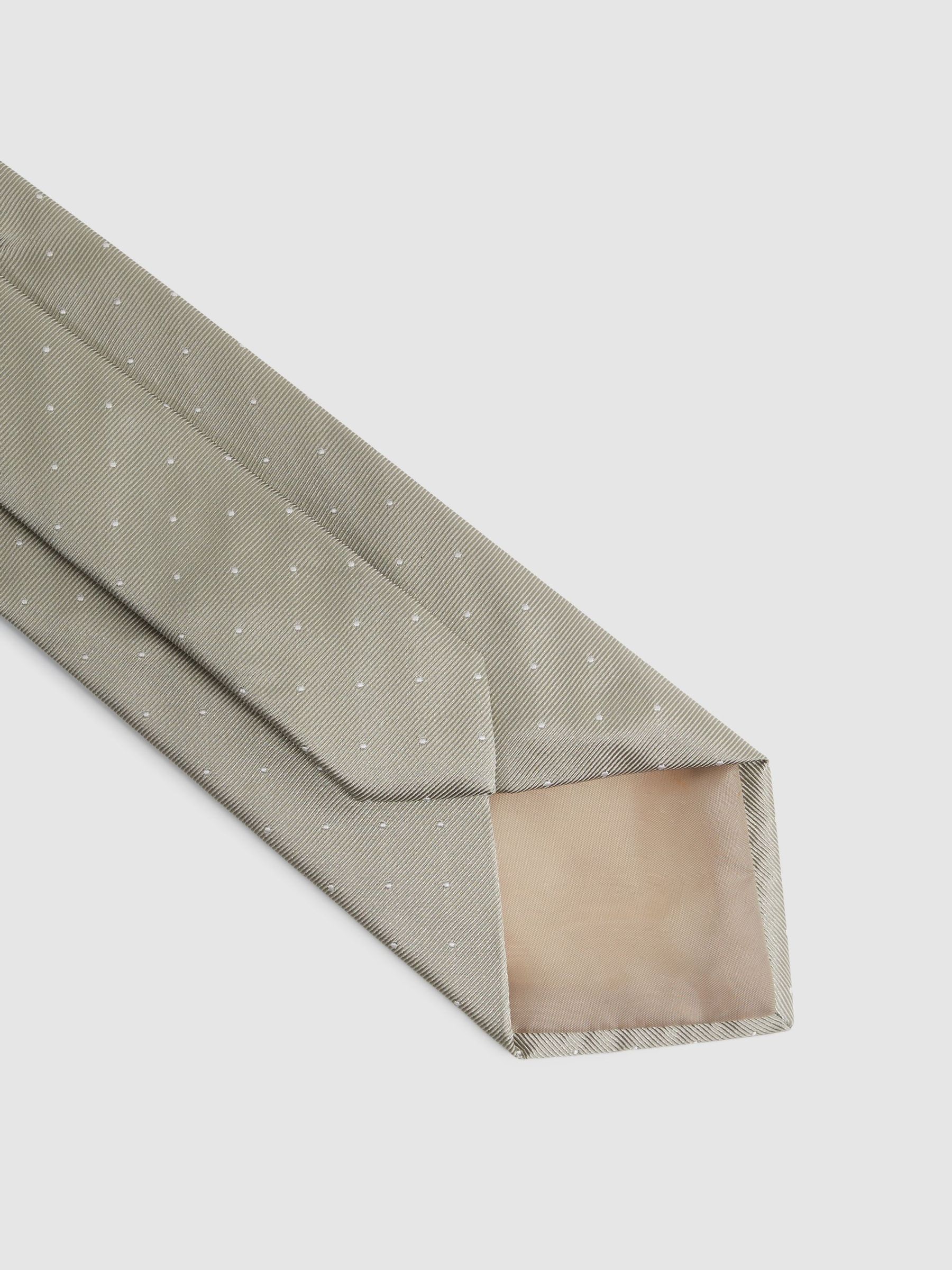 Polka Dot Silk Tie in Champagne