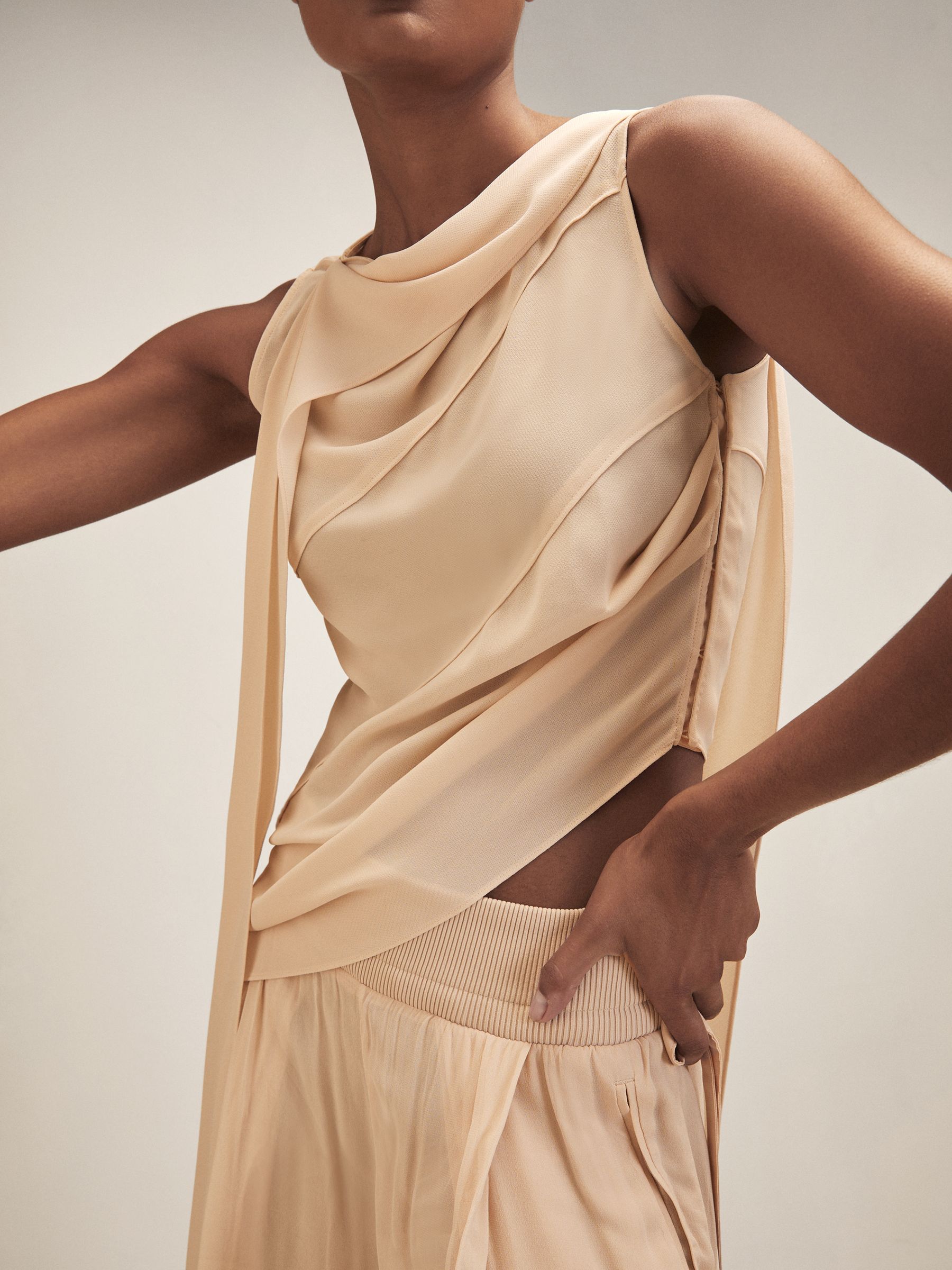 Reiss | Royal Ballet Panel Shell Top in Pale Pink