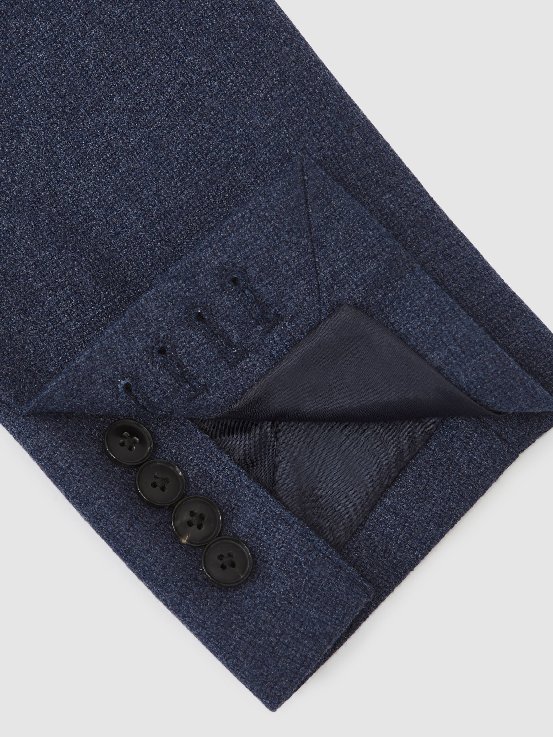 Wool-Blend Double-Breasted Blazer Slim-Fit in Navy