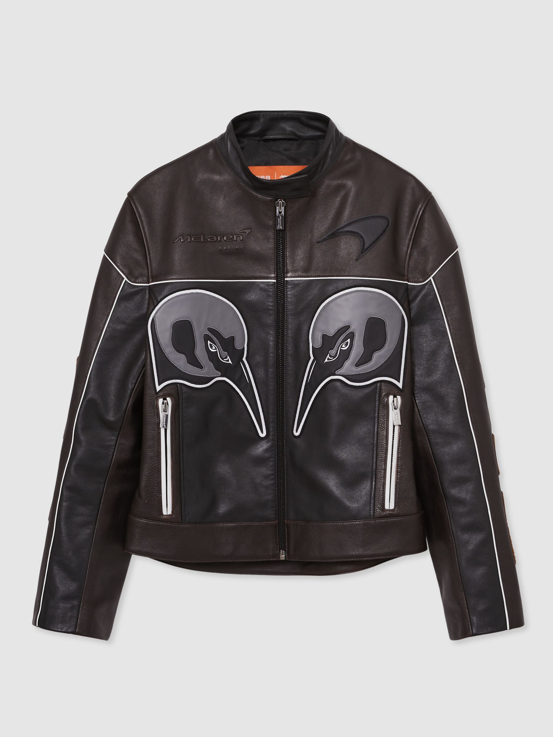 McLaren F1 Team Leather Biker Jacket in Black