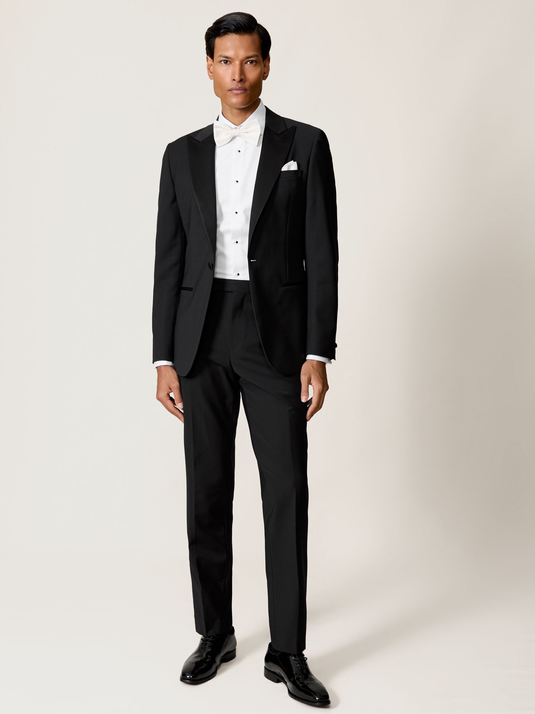 Slim-Fit Wool-Blend Tuxedo Trousers in Black