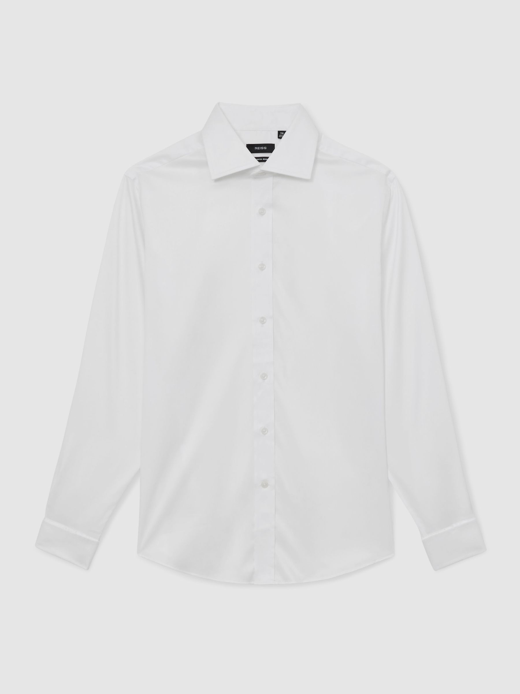 Regular Fit Stretch Double-Cuff Shirt Cotton-Blend in White