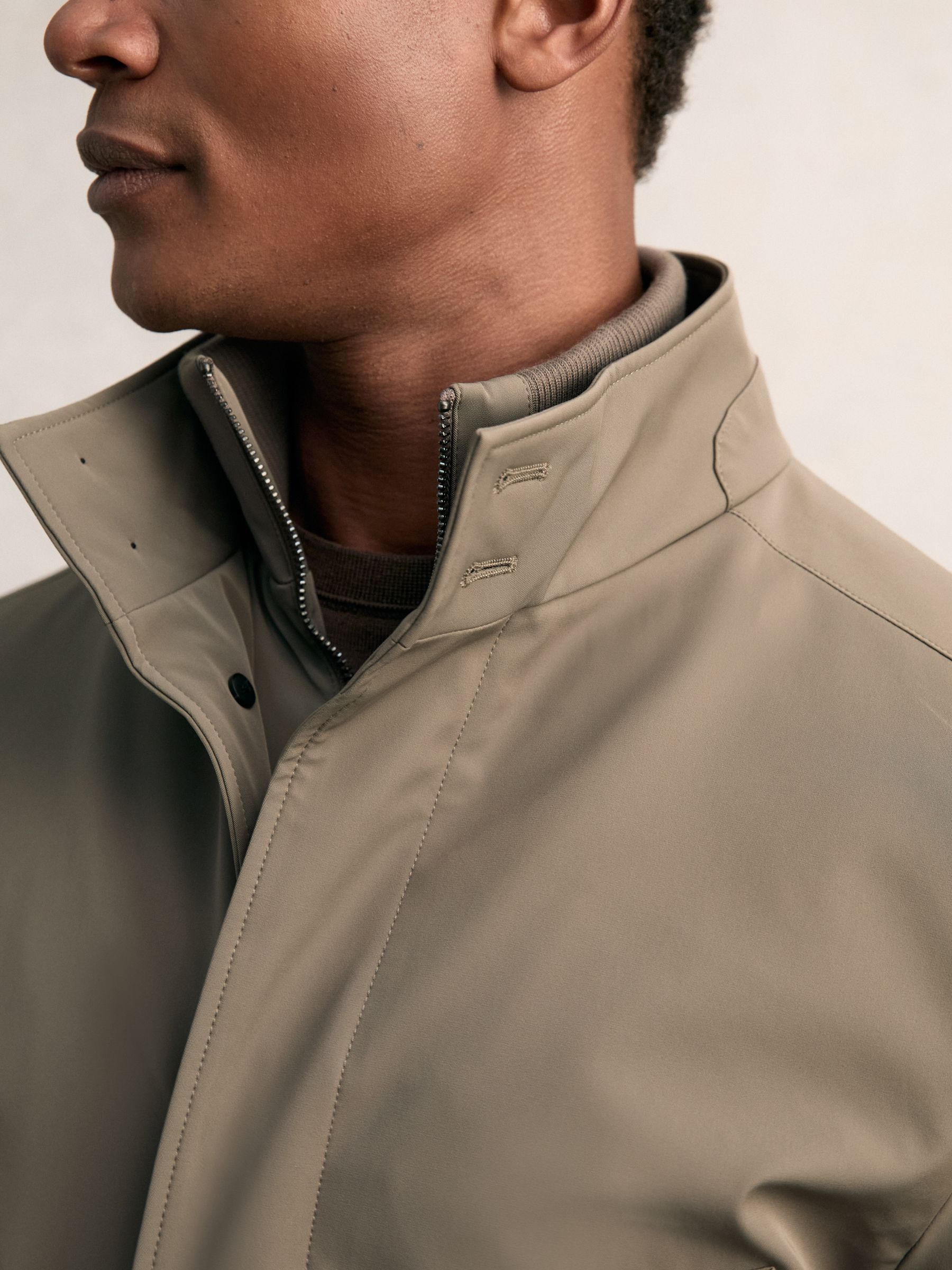 Hybrid Removable-Gilet Overcoat in Mushroom Brown