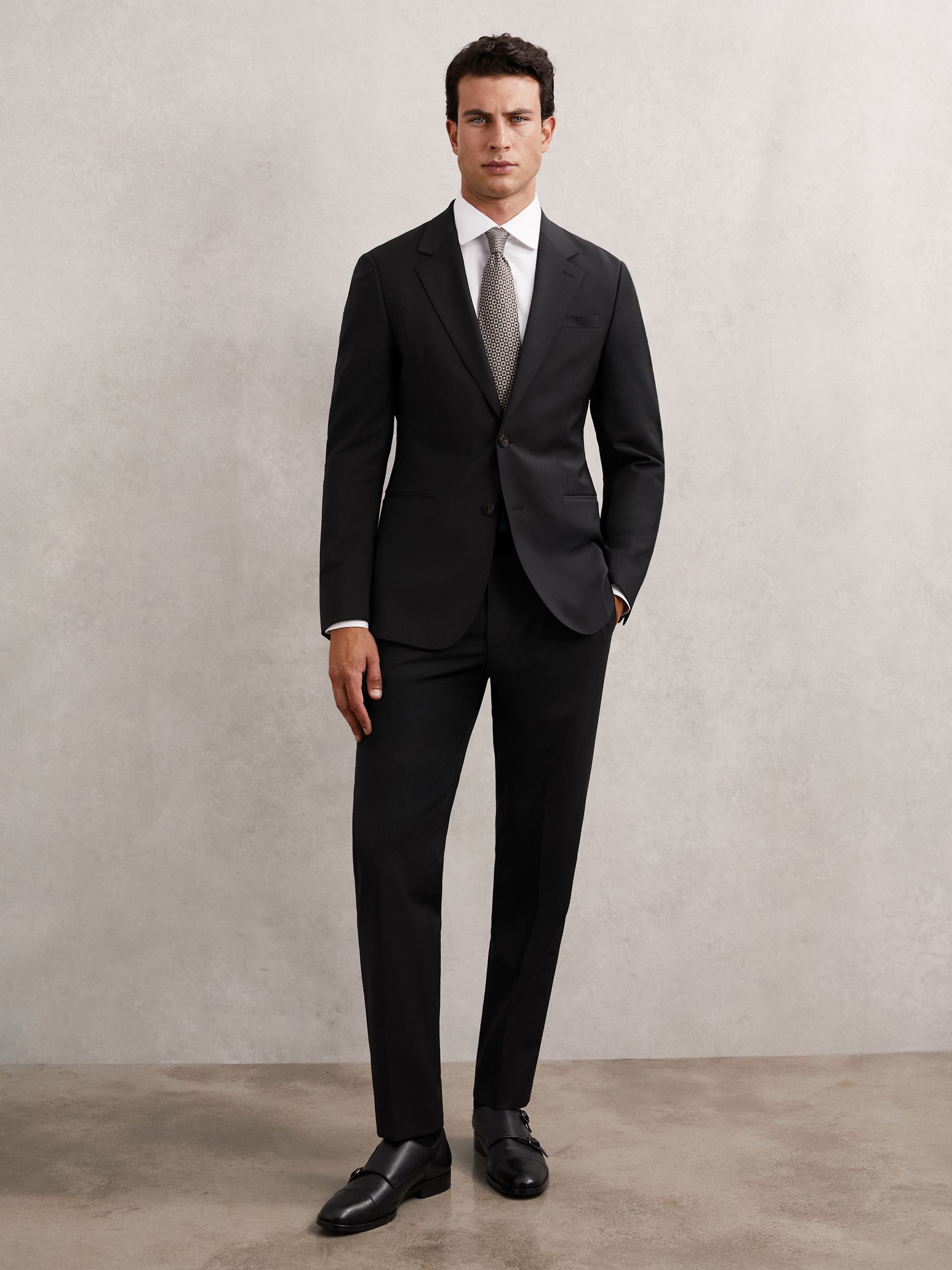 Slim-Fit Wool-Blend Suit Trousers in Navy