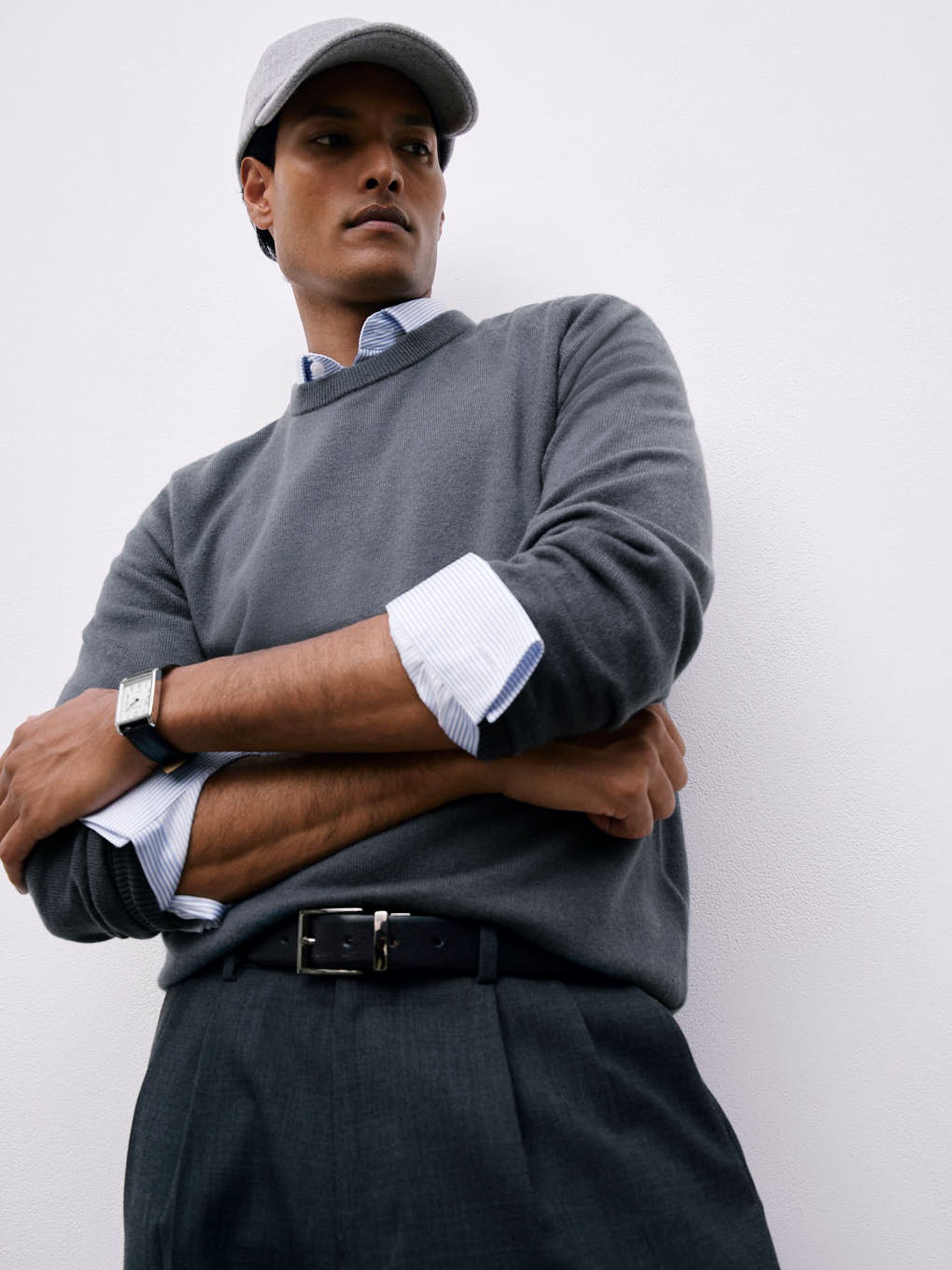 Atelier 100% Cashmere Crew-Neck Jumper in Powder Blue