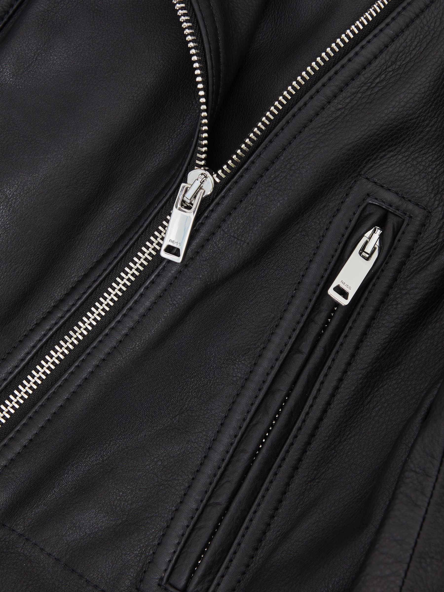 Atelier Leather Biker Jacket in Black