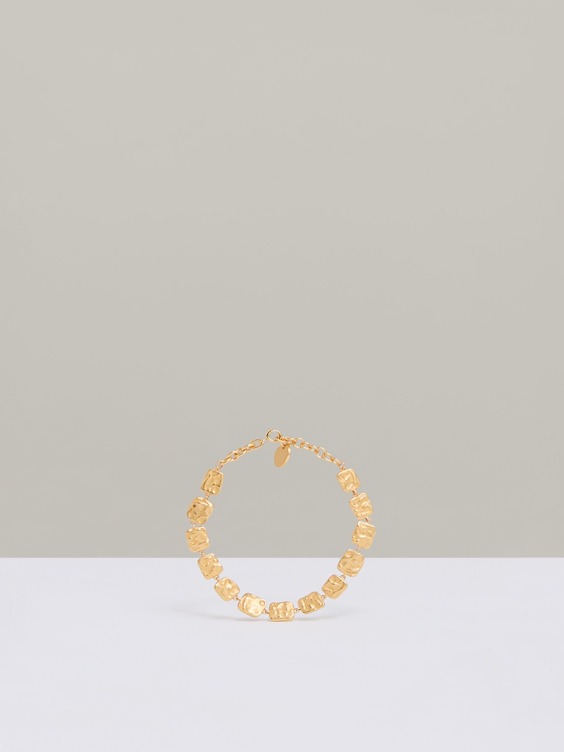 Molten Square Bracelet in Gold Tone