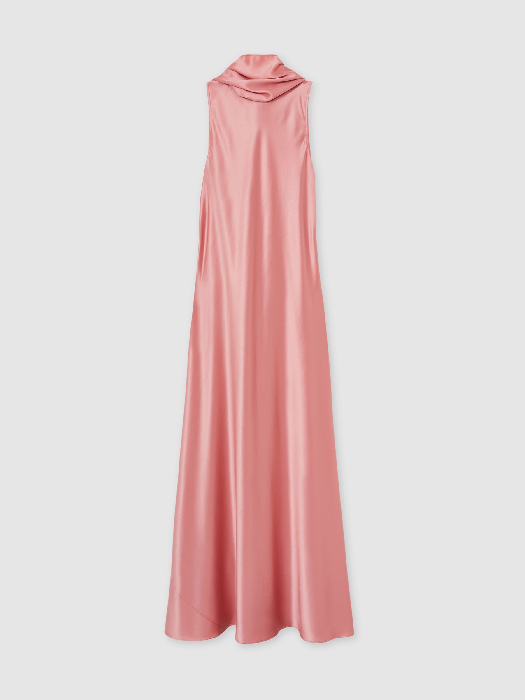 Petite Satin Cape Maxi Dress in Pink