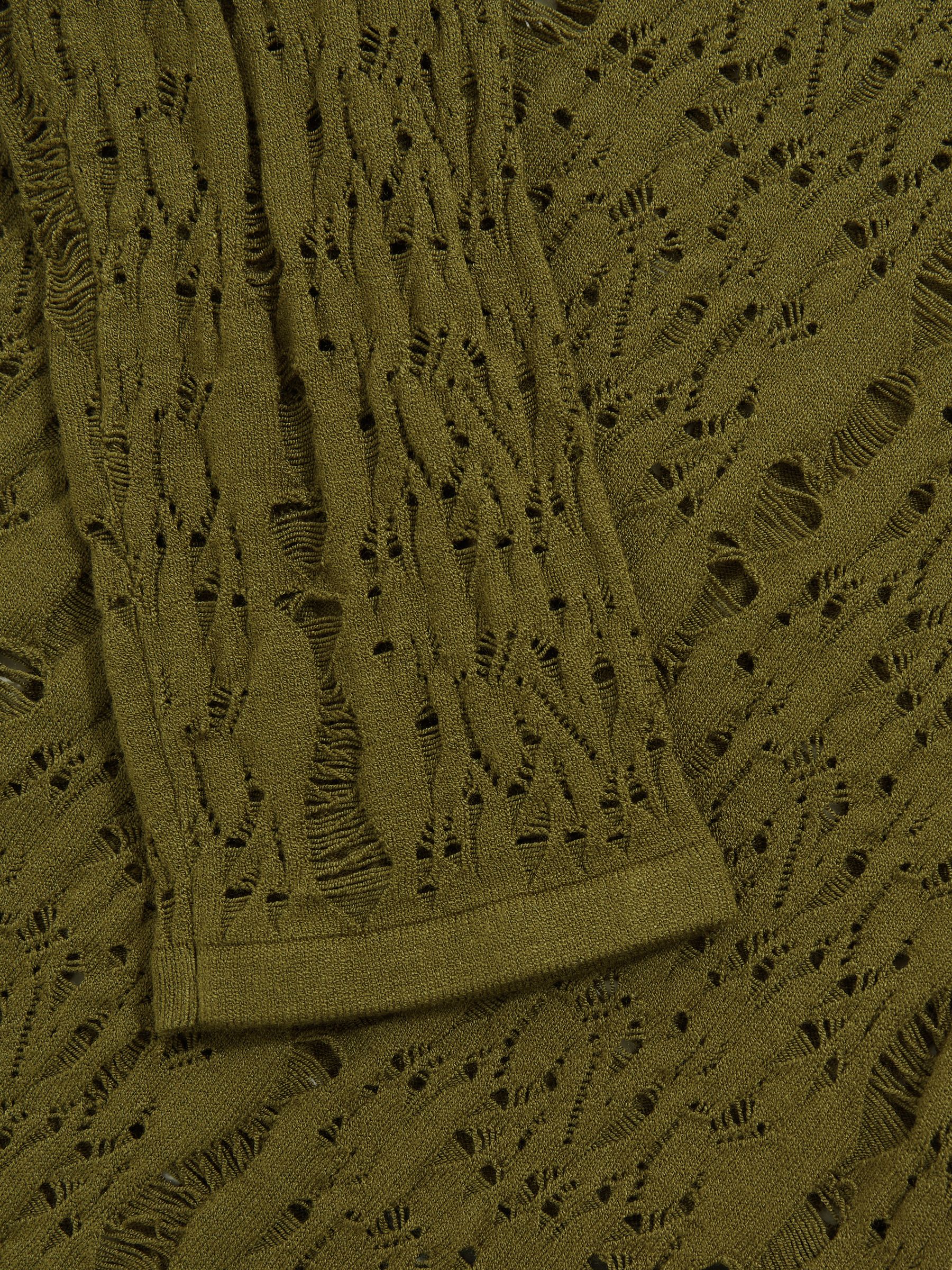 Atelier Lace-Knit Long-Sleeve Bodysuit in Green