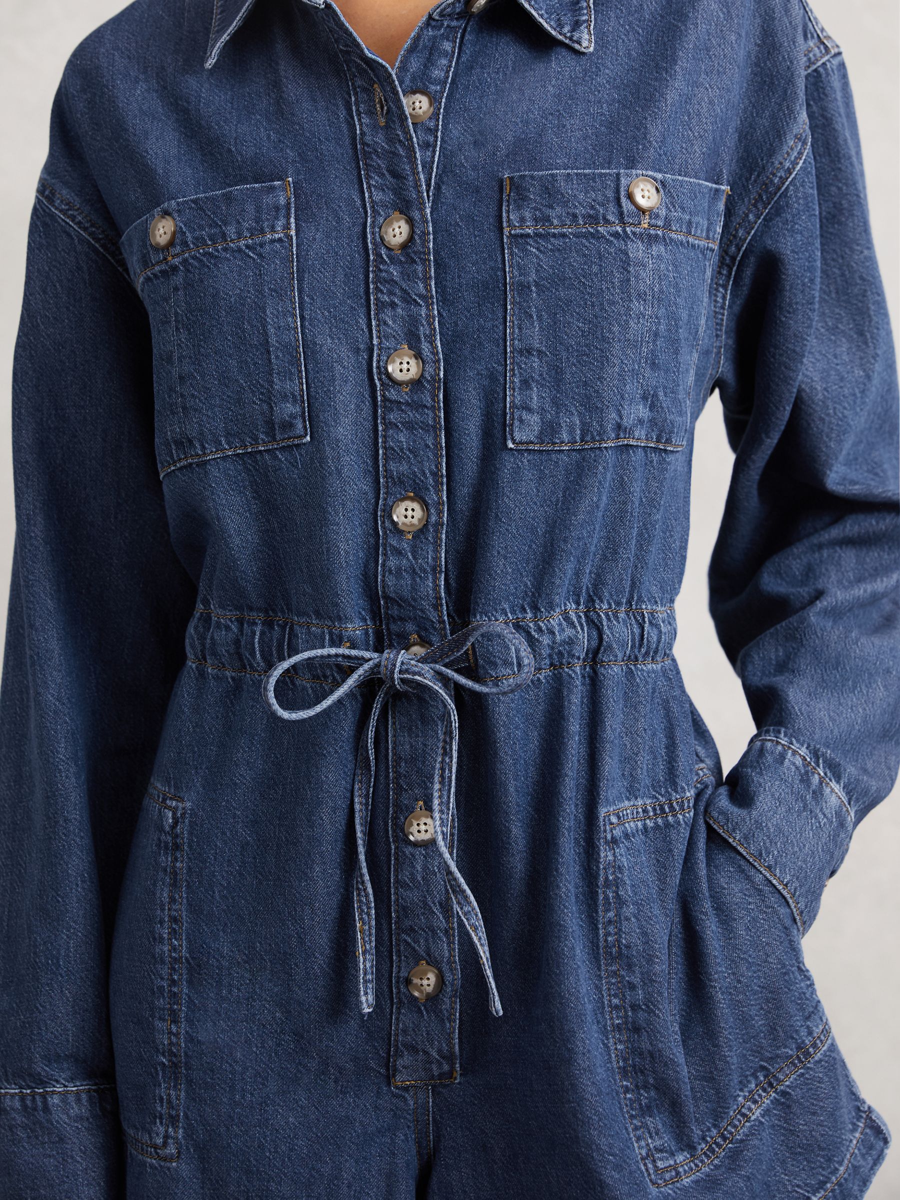 Paige Madigan Romper Jumpsuit in Mid Blue