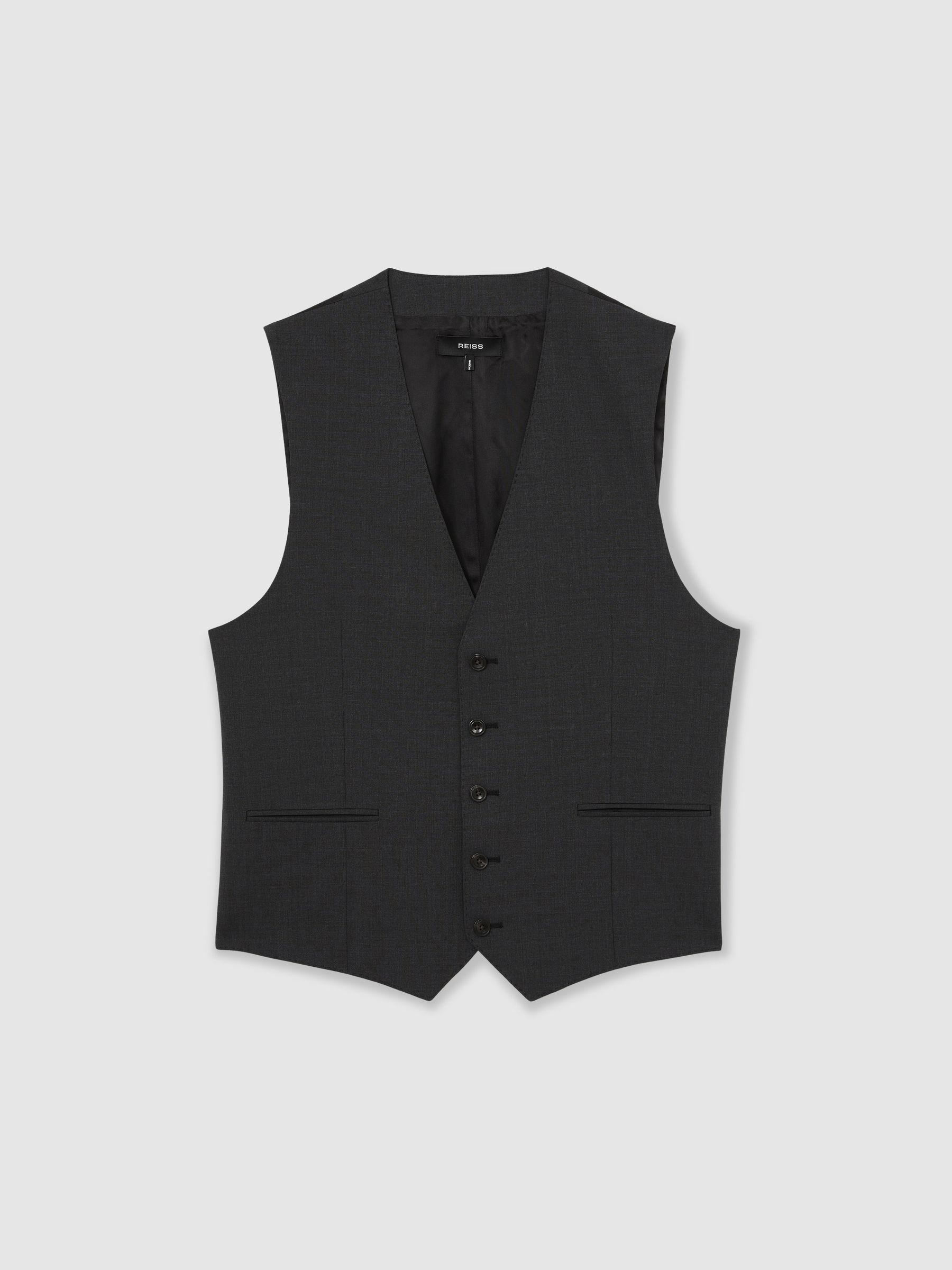 Wool-Blend Slim-Fit Waistcoat in Grey
