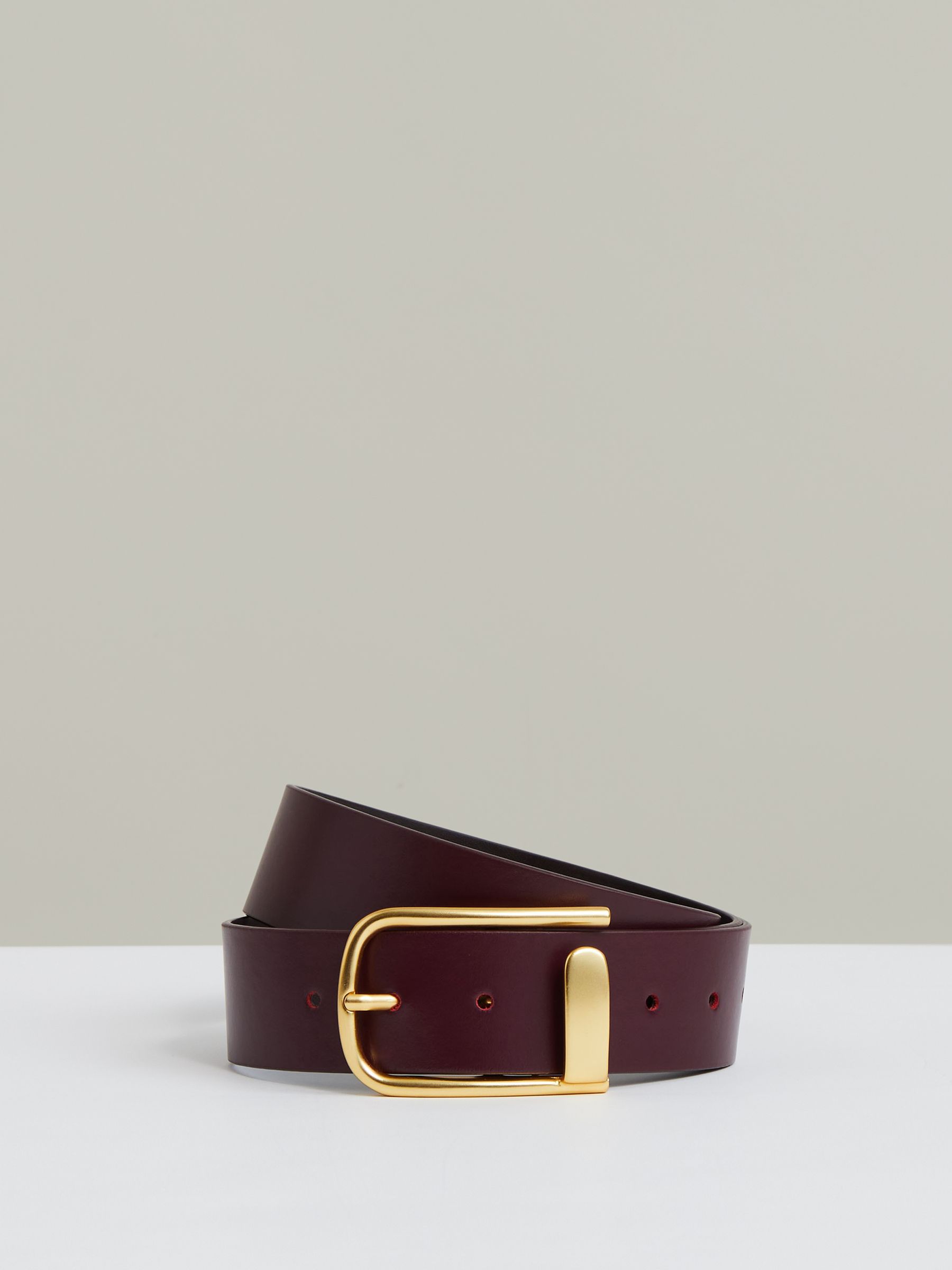 Leather Half Keeper Belt in Tan