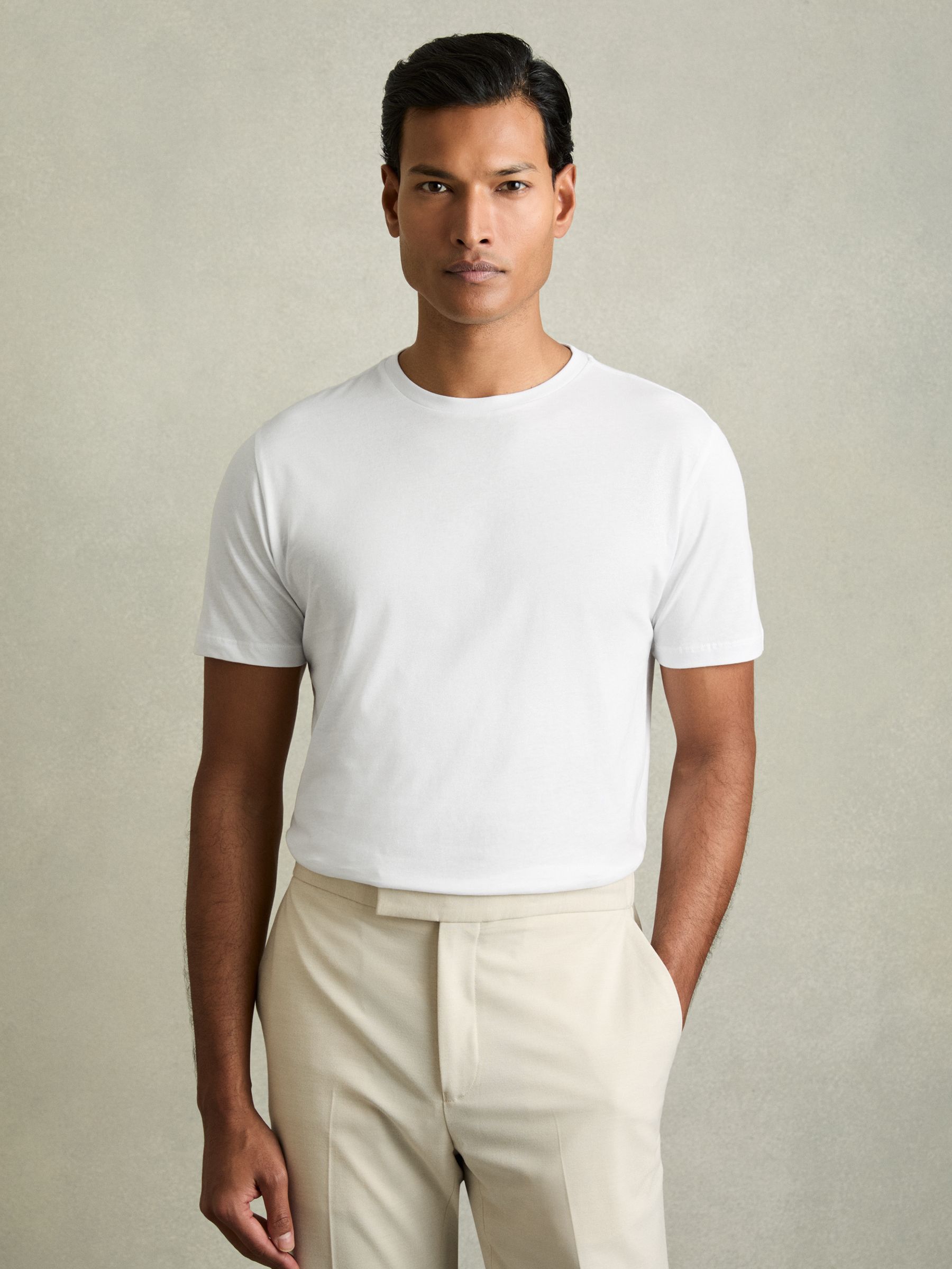 Cotton Crew Neck T-Shirt in White