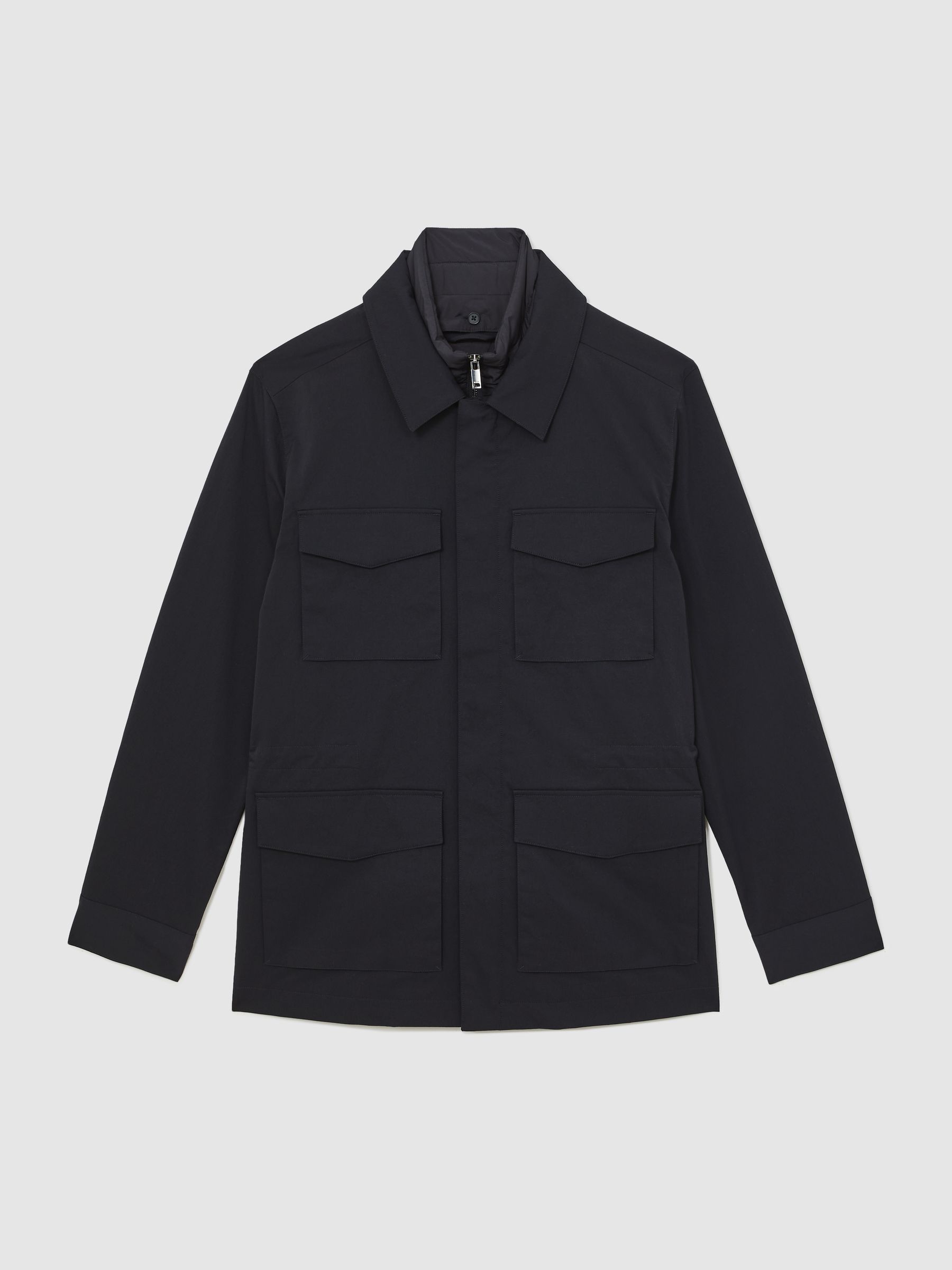 Removable-Gilet Safari Jacket in Navy