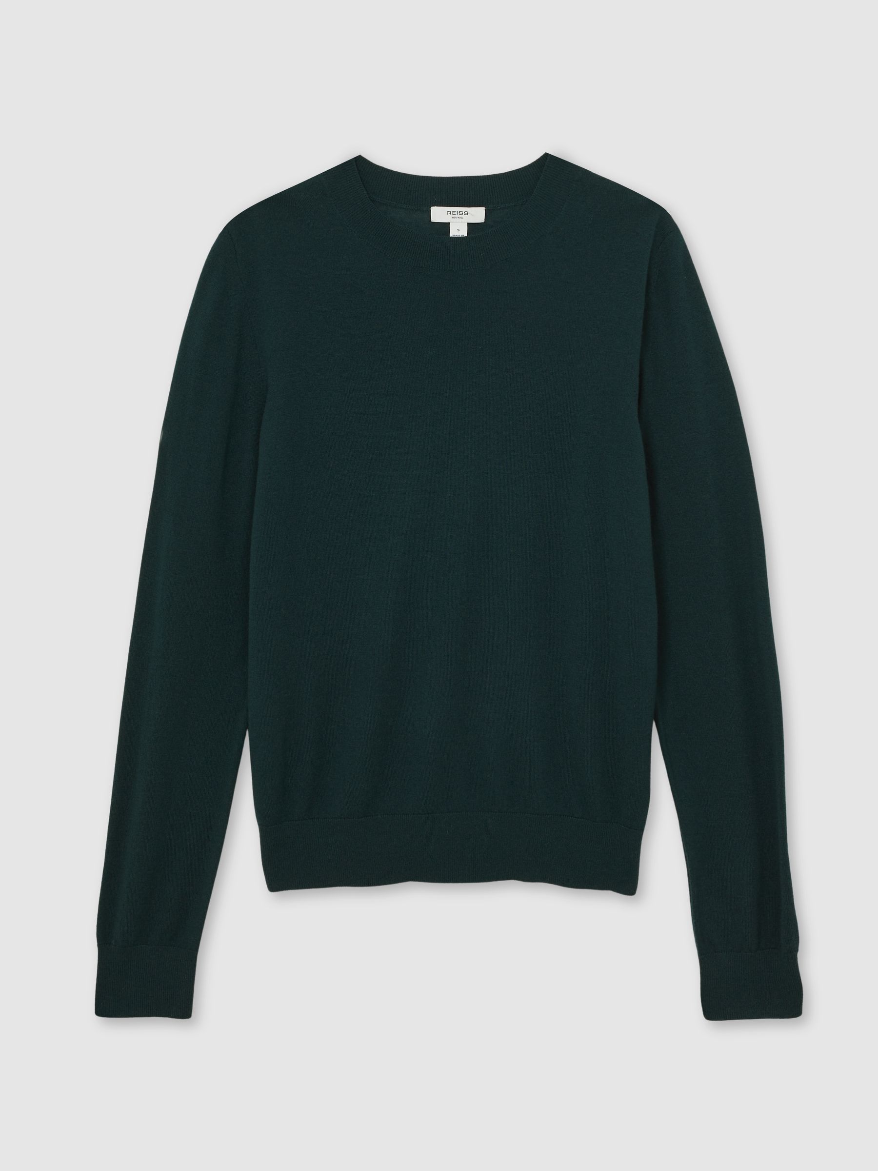 Merino Wool Crew-Neck Jumper in Green